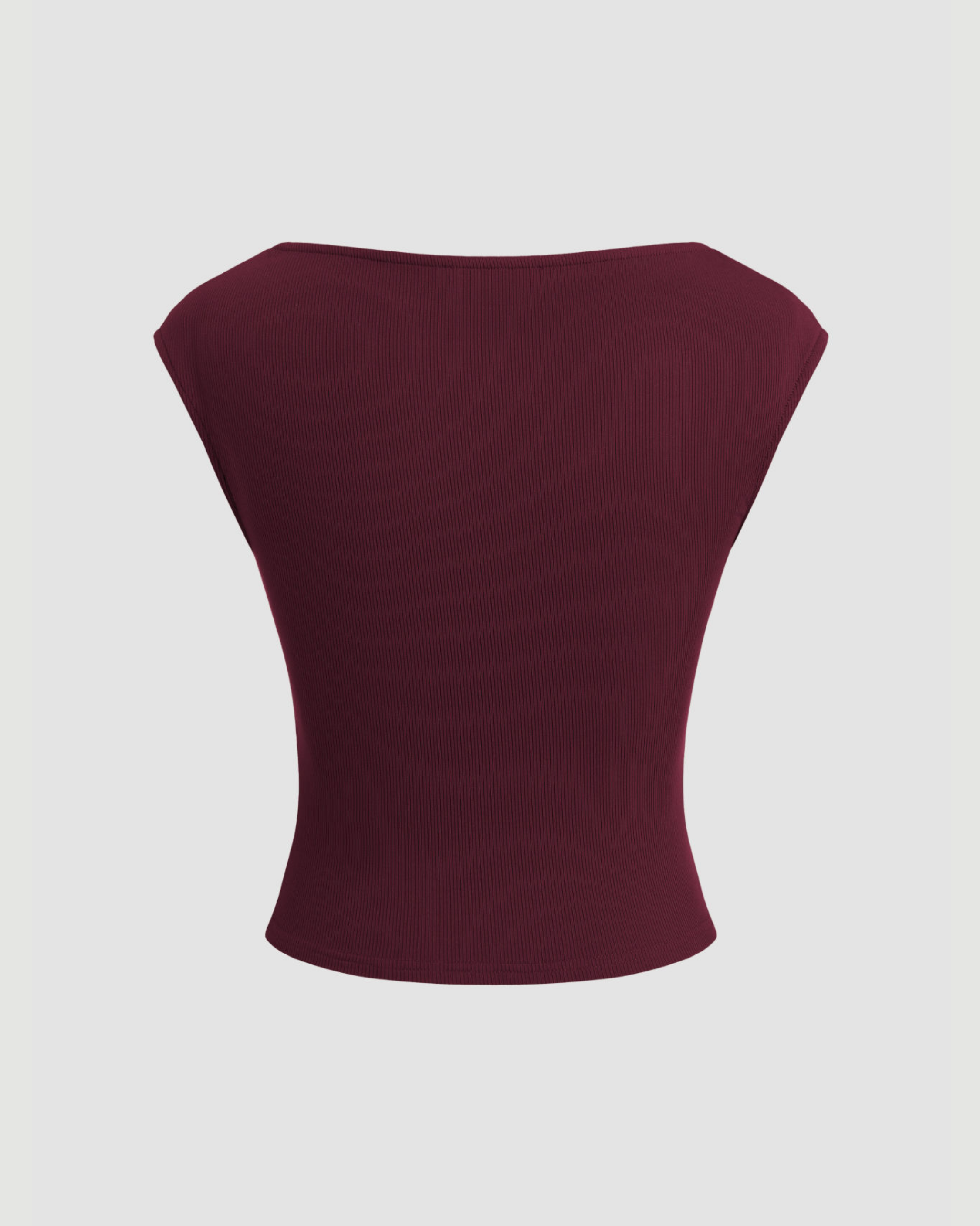 Breeze-Line Minimalist Sculpt Tank - Maroon