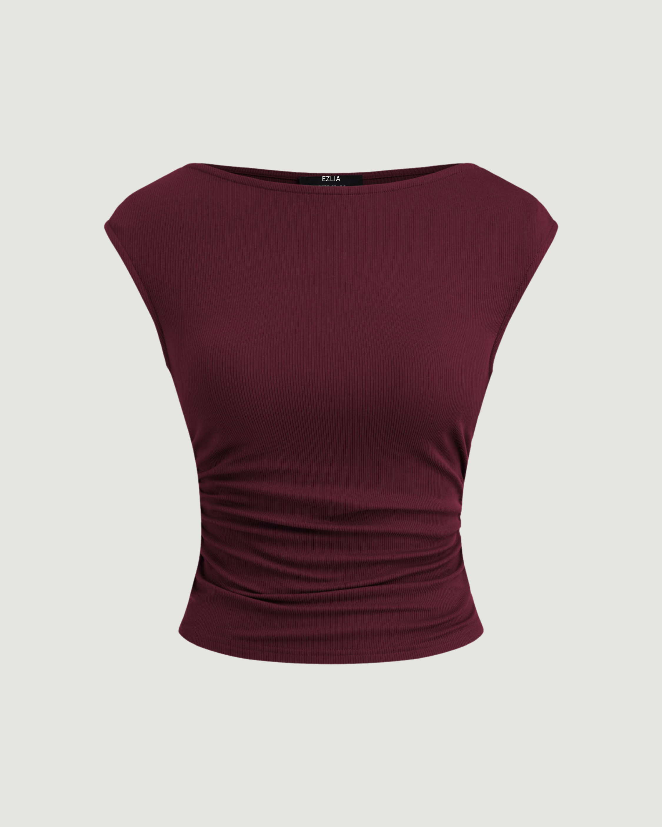 Breeze-Line Minimalist Sculpt Tank - Maroon