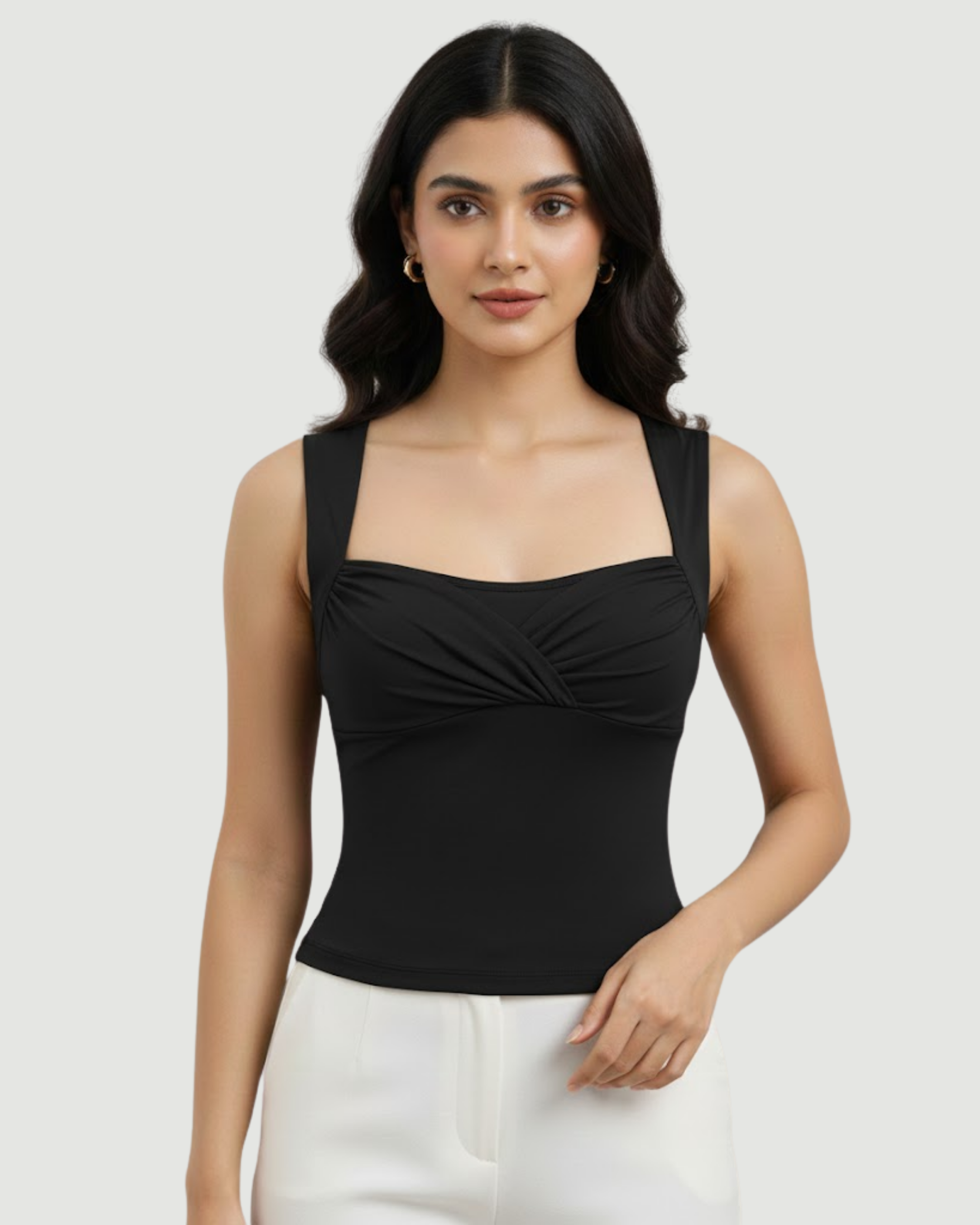 Luna Twist Contour Fit Camisole-Black