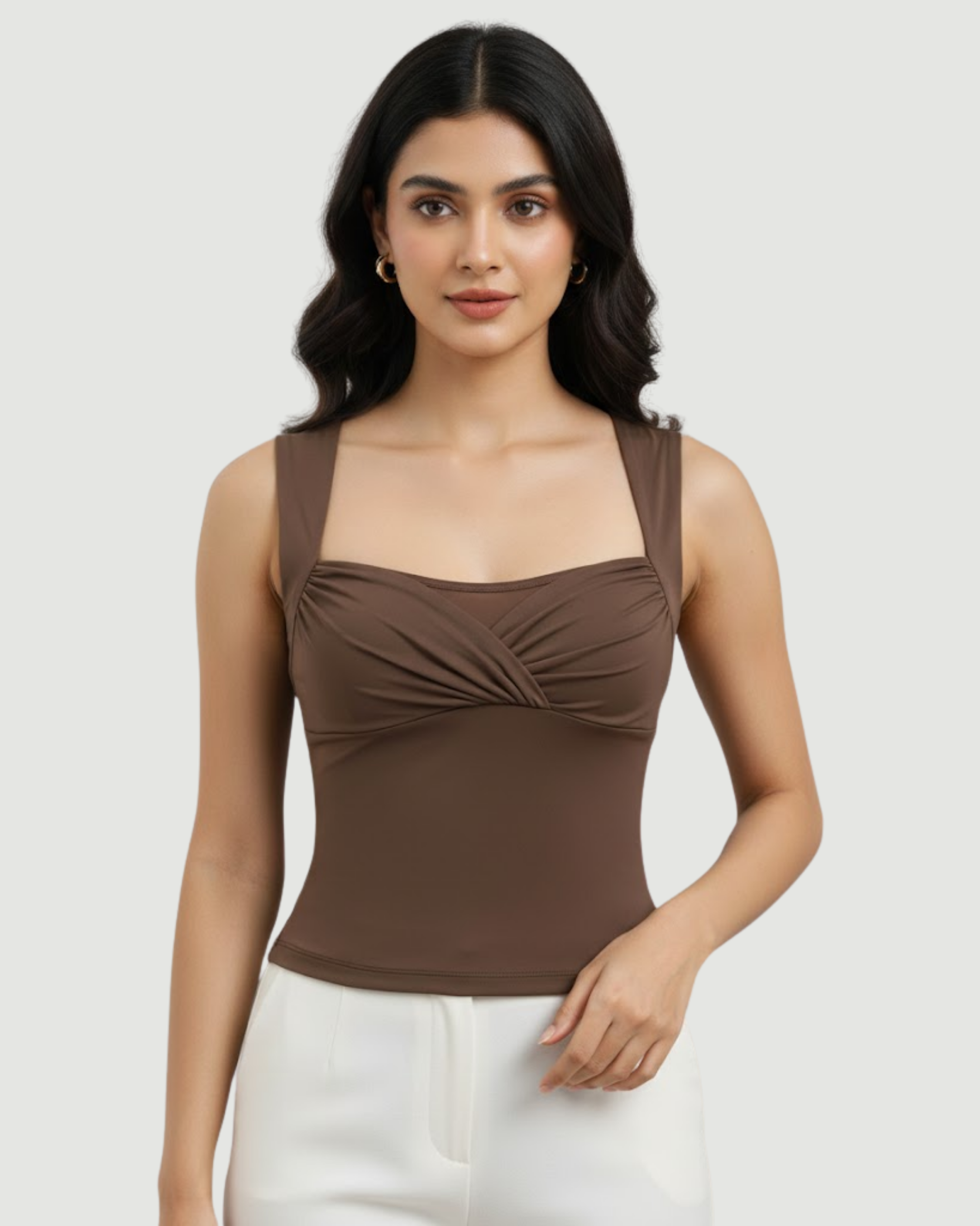 Luna Twist Contour Fit Camisole - Brown