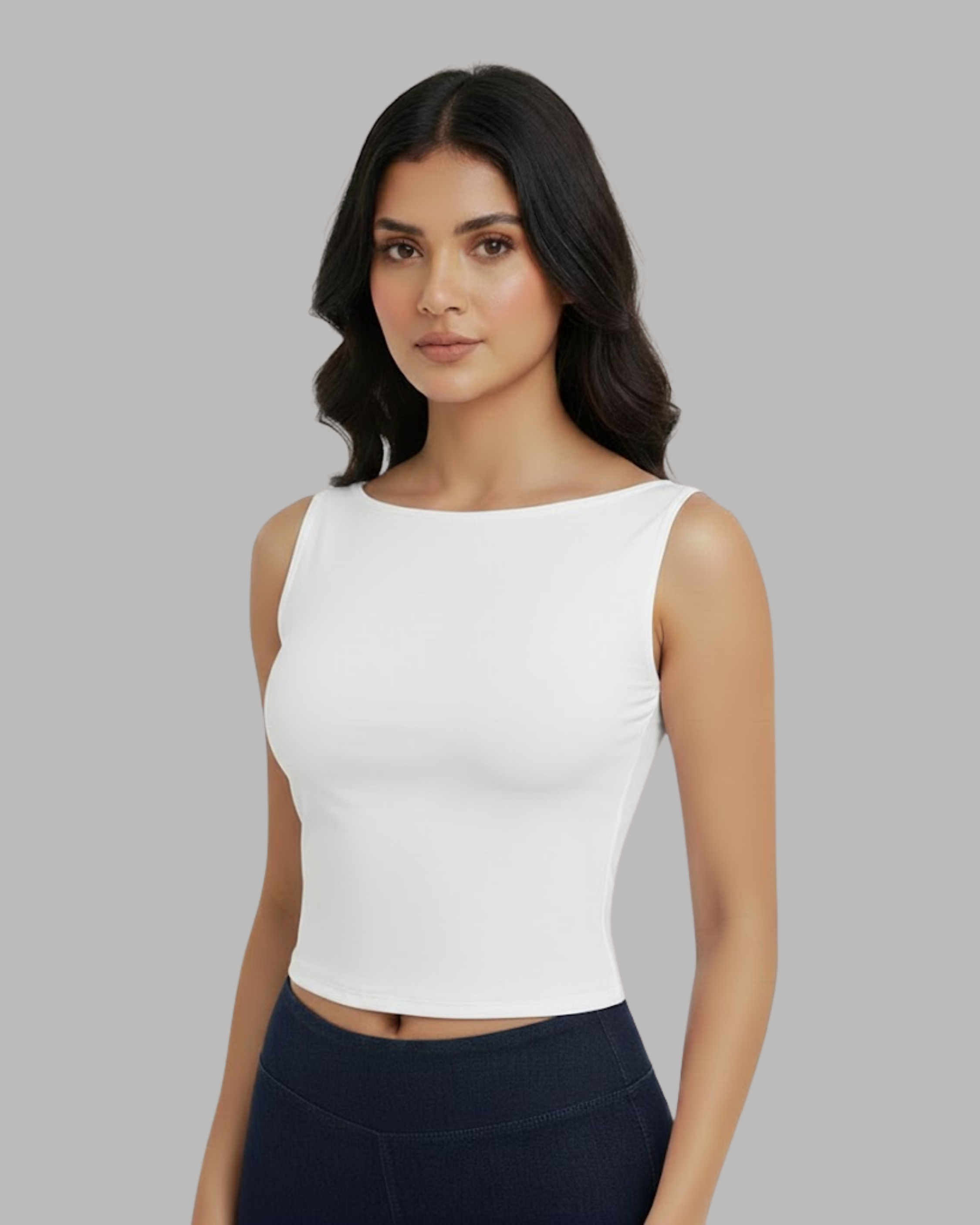 SoftSkin Seamless Glide Tank-White