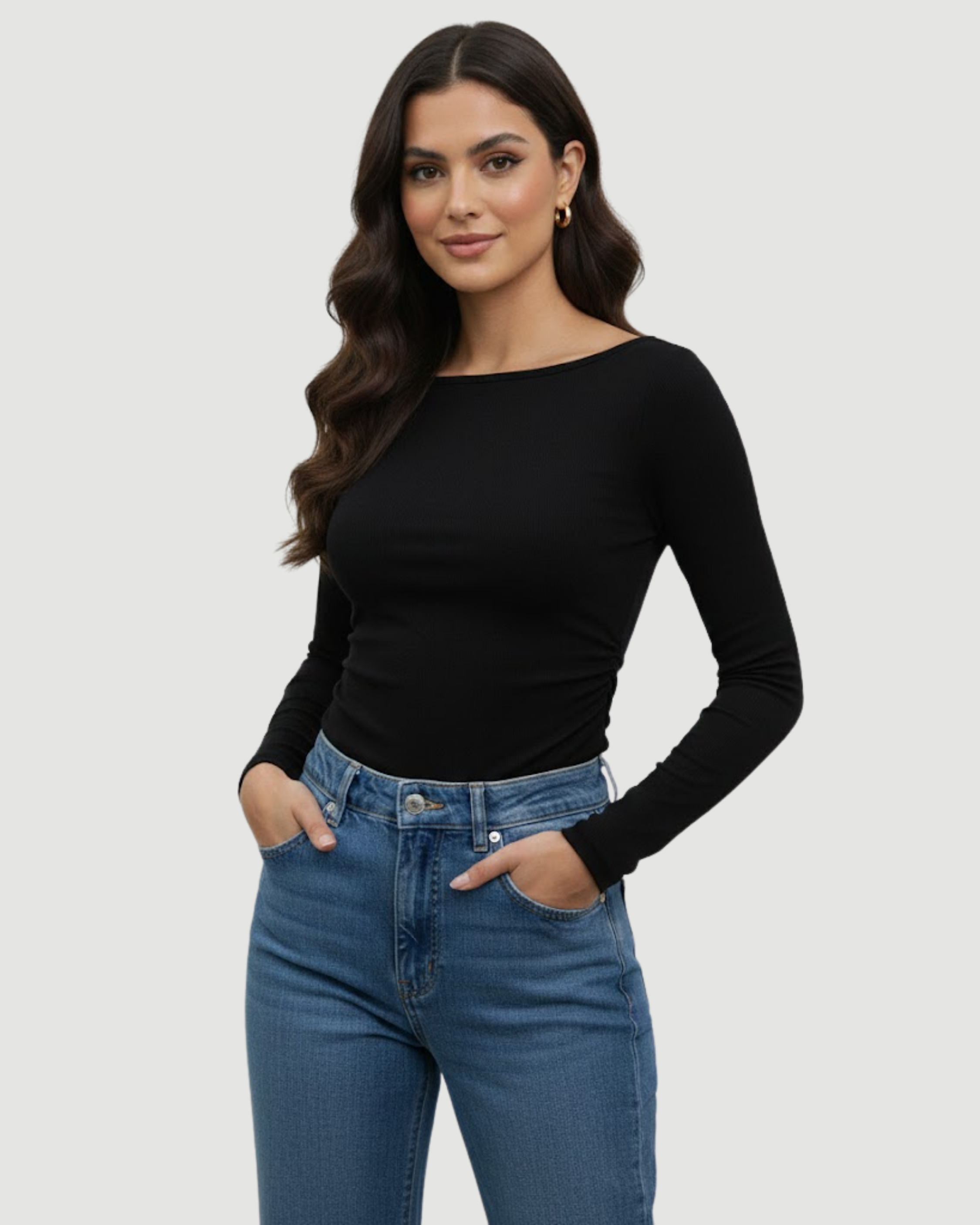 CloudTouch Longline Comfort Tee-Black