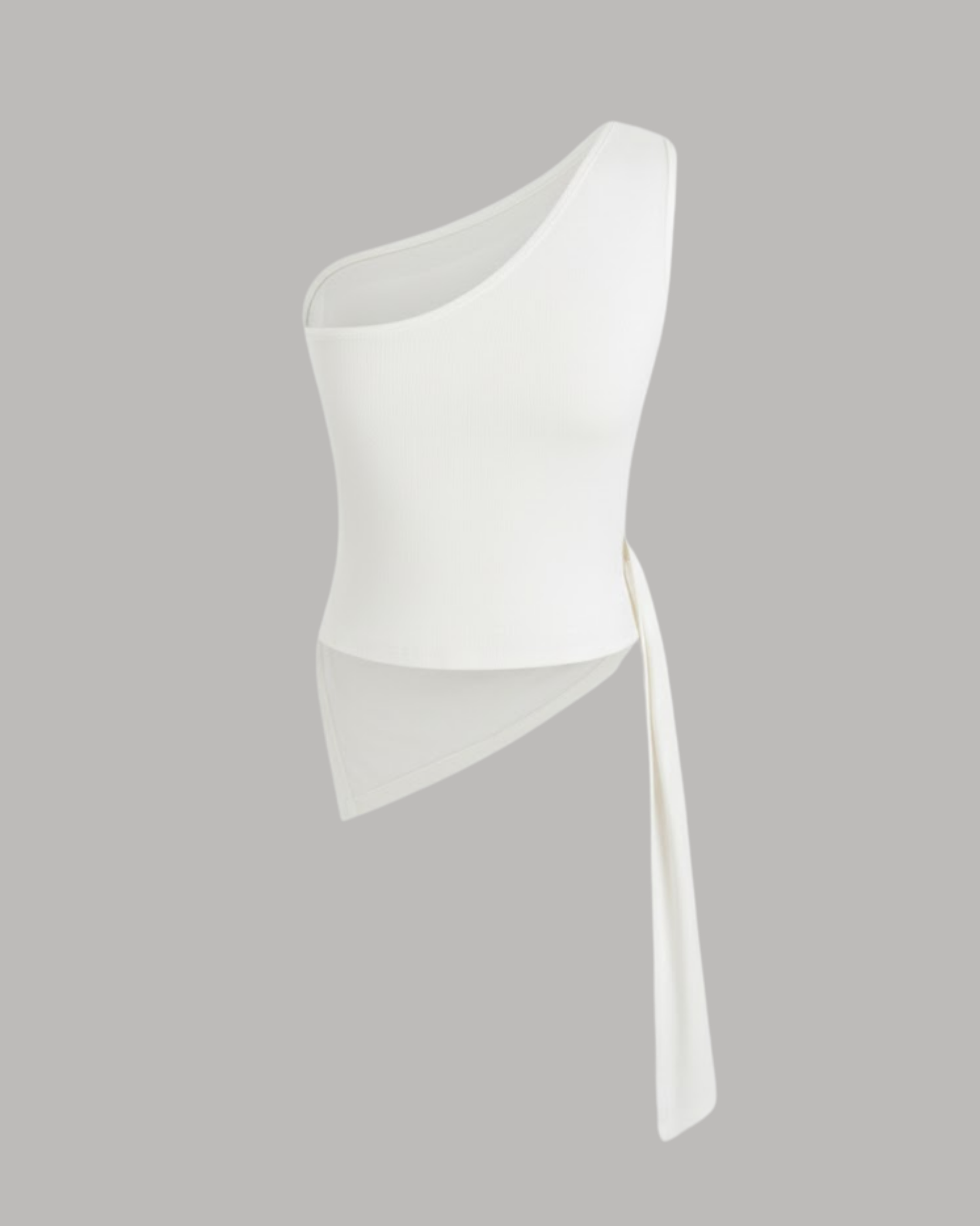 AeroFlow One-Shoulder Motion Tank-White