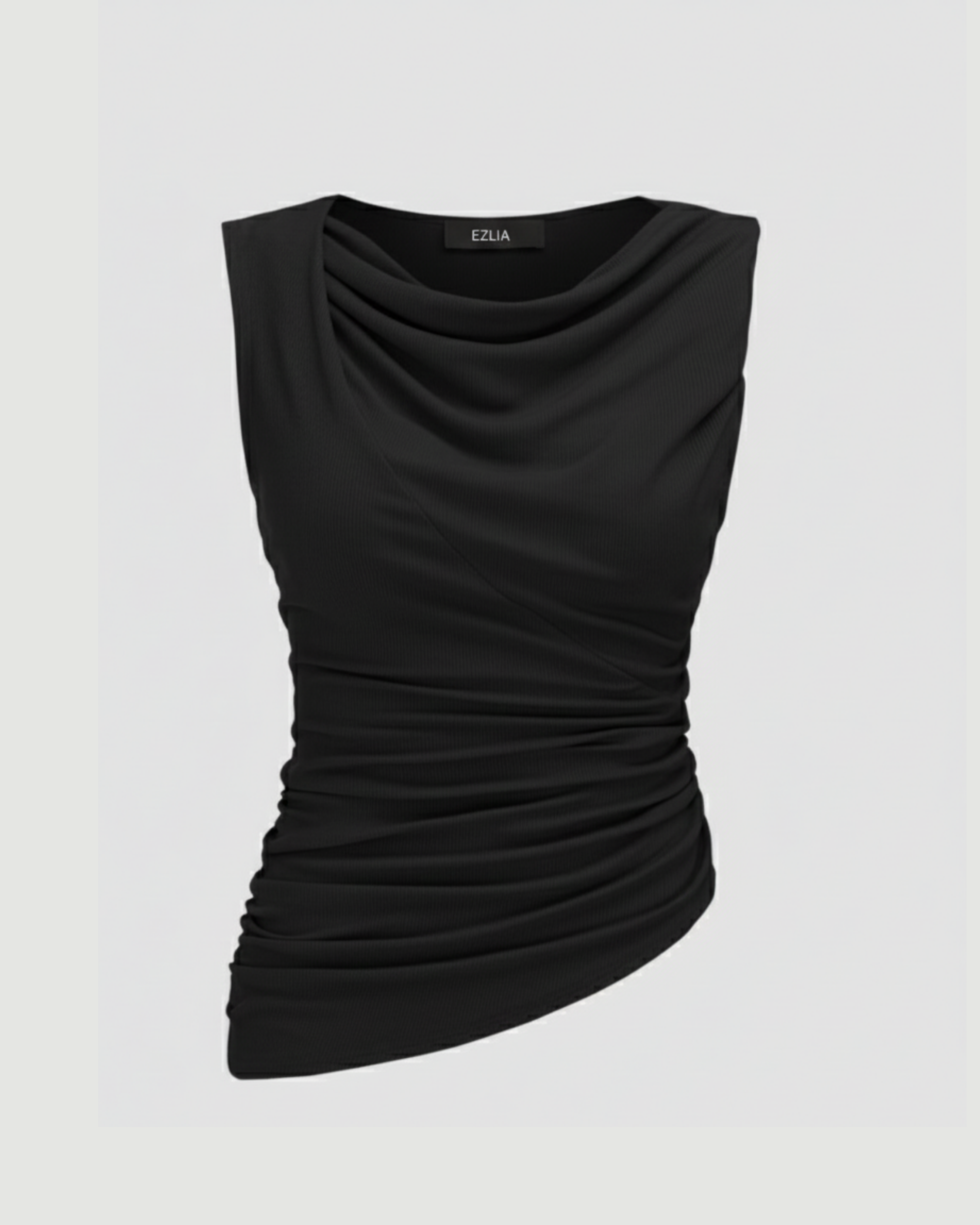VelvetDrift Draped Crop-Black