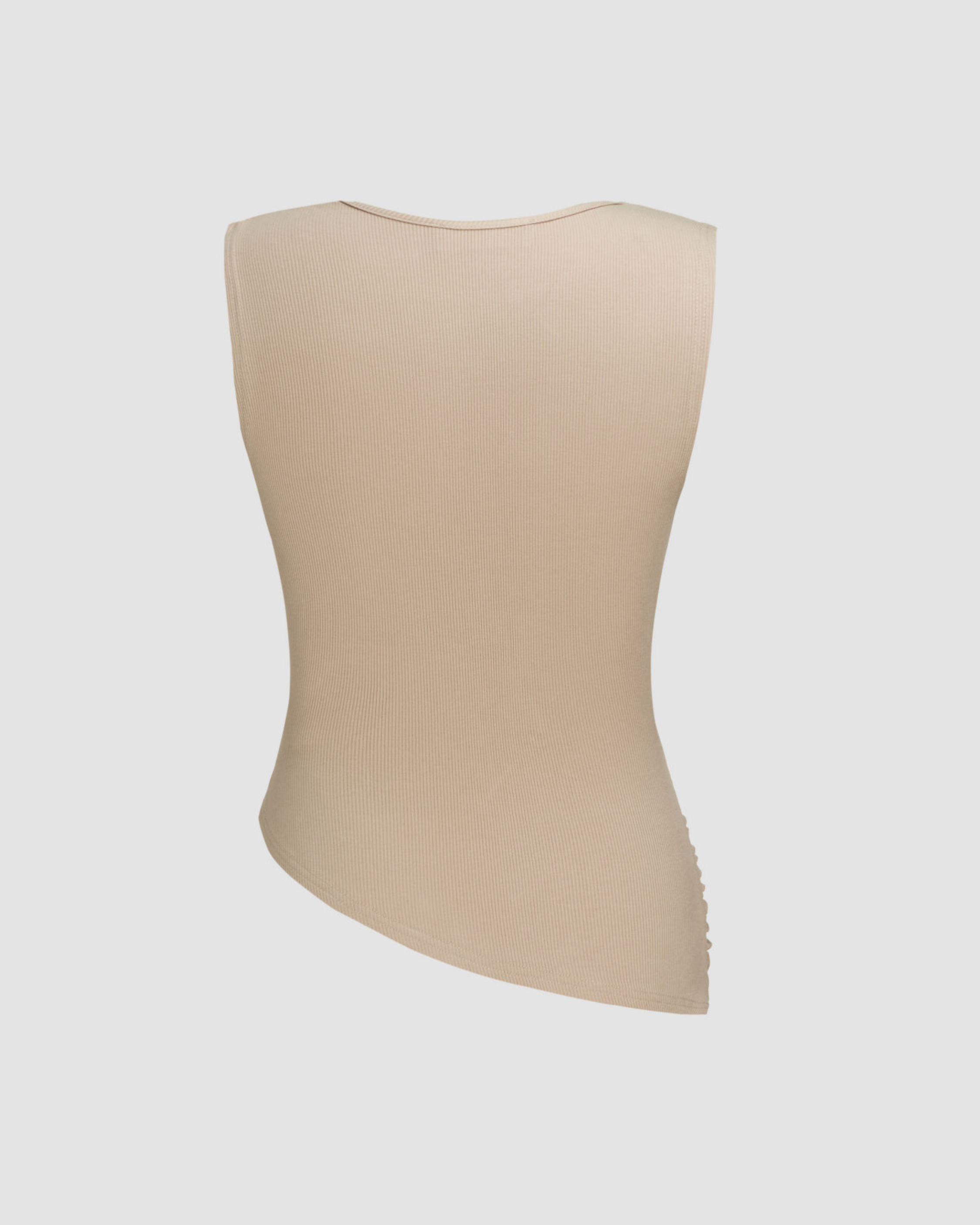 VelvetDrift Draped Crop - Khakhi