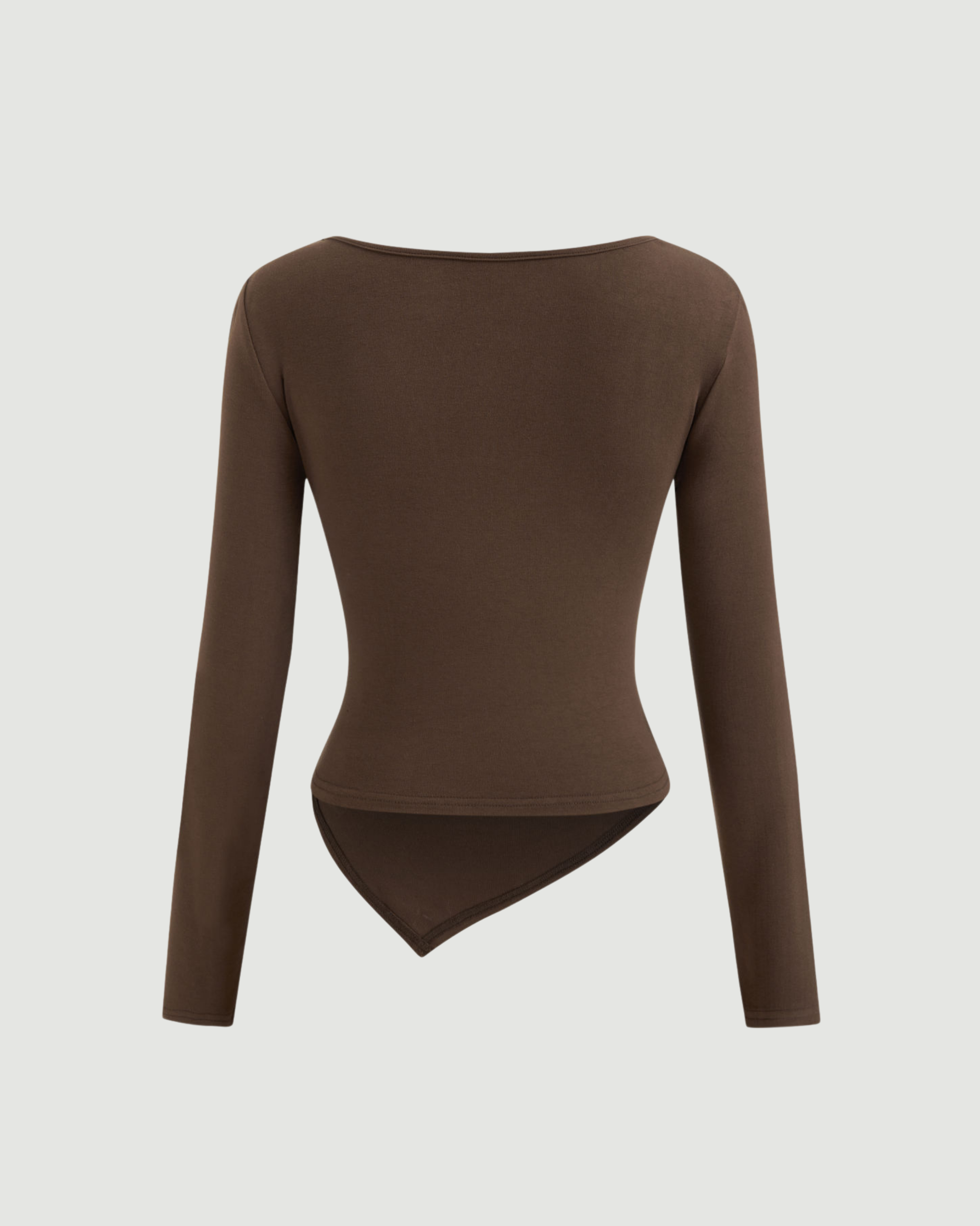 KnitAura Draped Edge Pullover - Coffee