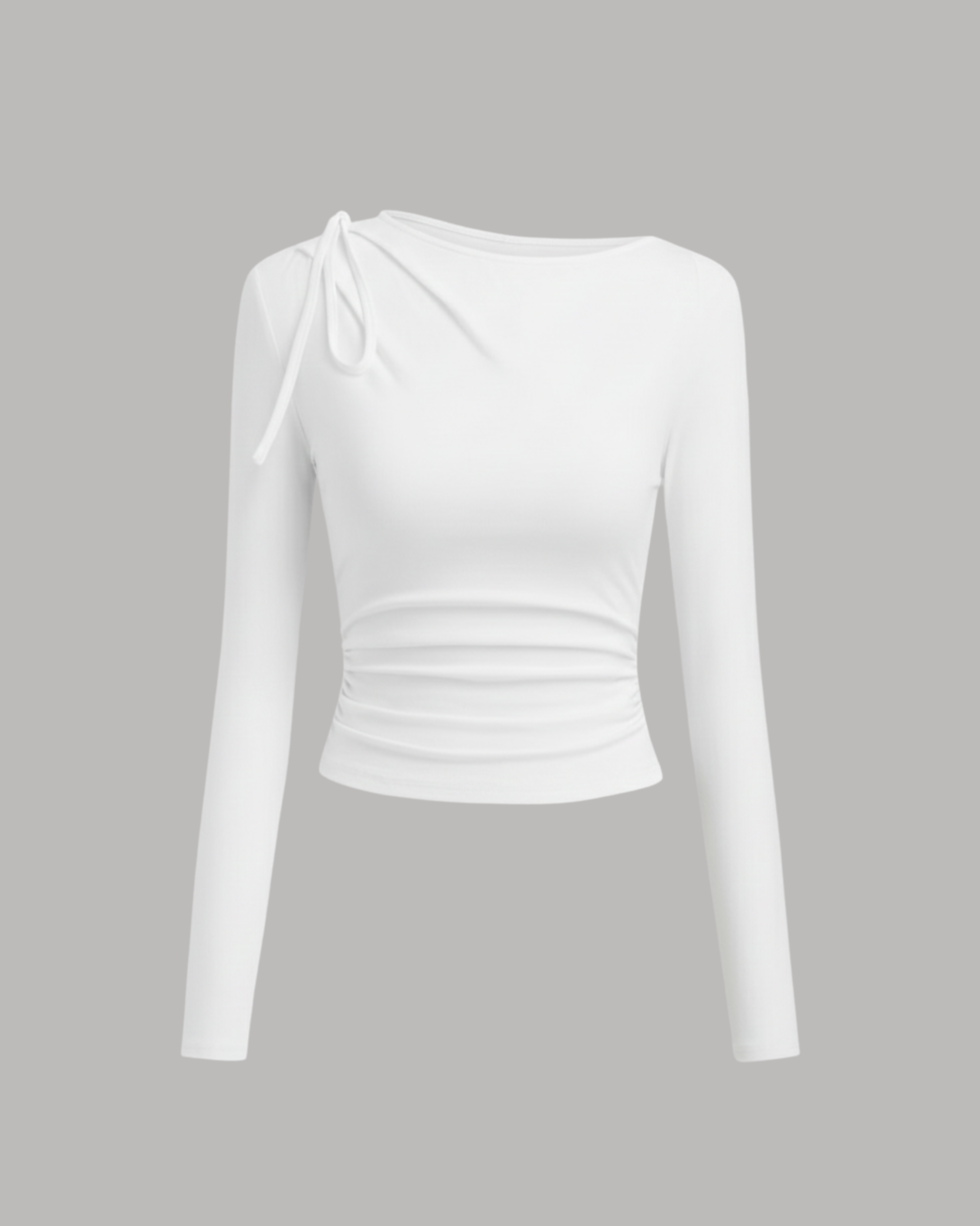 SideKnot Elegance Sleeve Top-White
