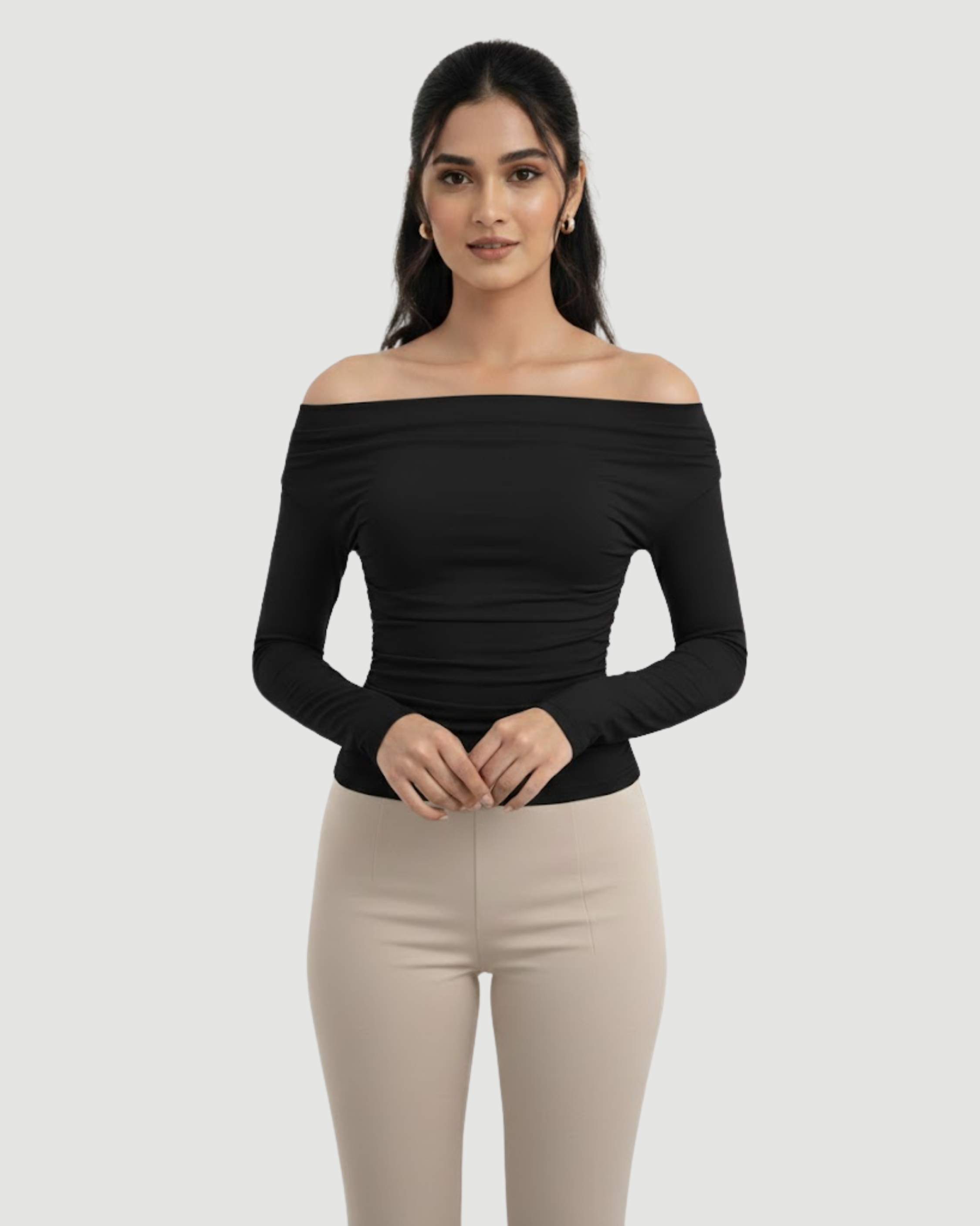 TrioSet SoftStretch Shoulder Crop Pack - Choco Brown & Cream & Black