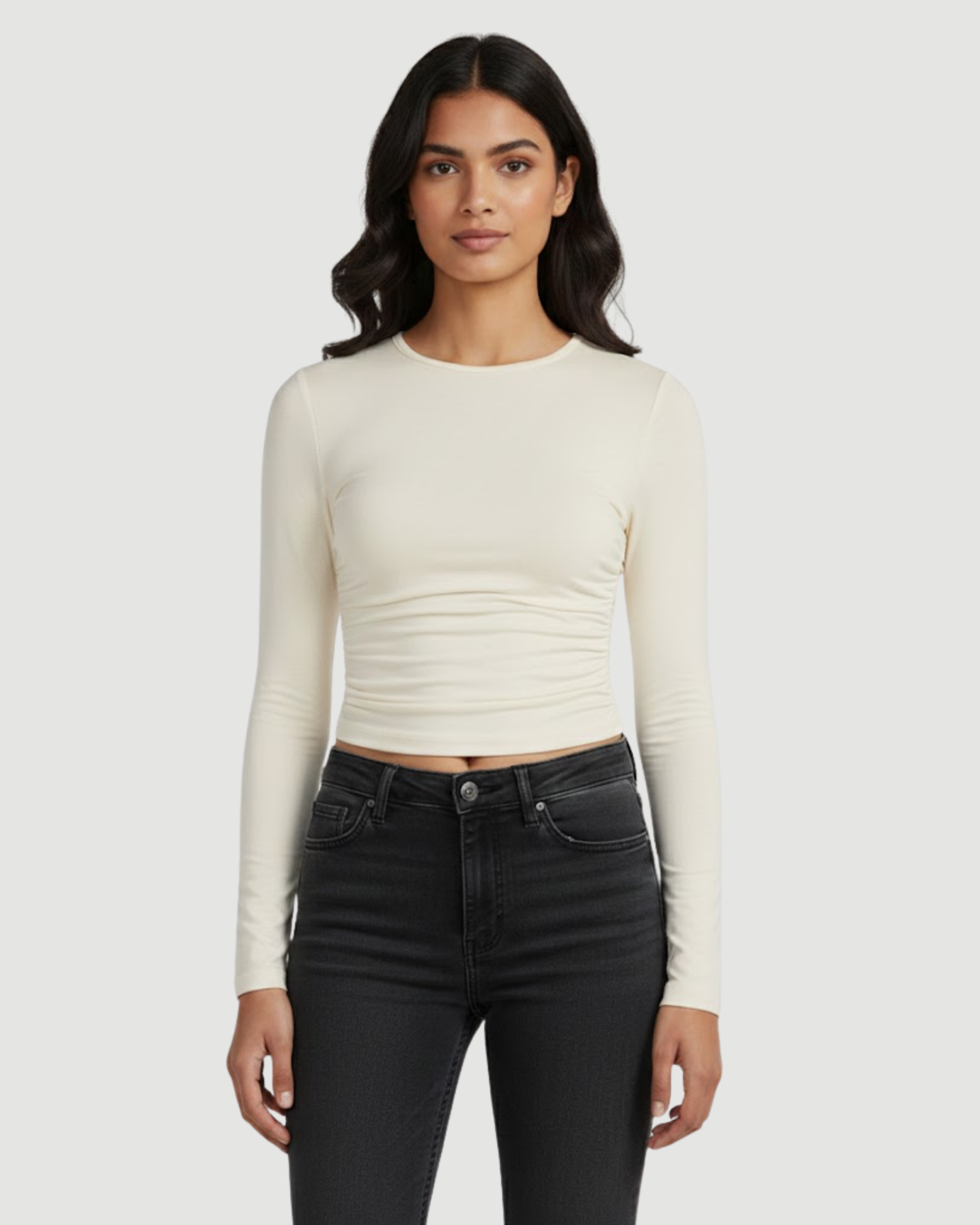 CozyLayer WinterFlex Long Sleeve Set - Choco Brown & Cream & Black