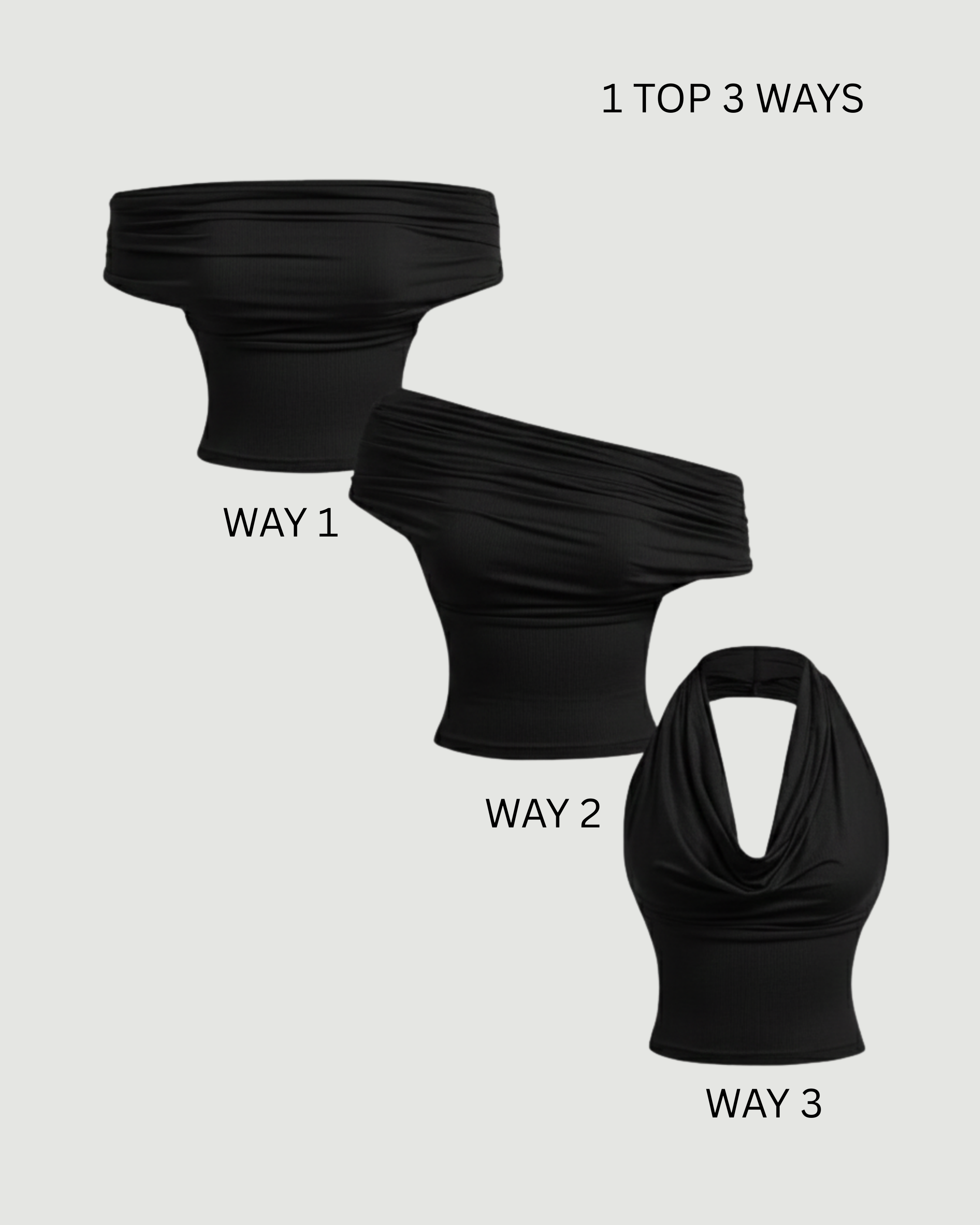 SummerGlow Luxe Halter Blouse-Black