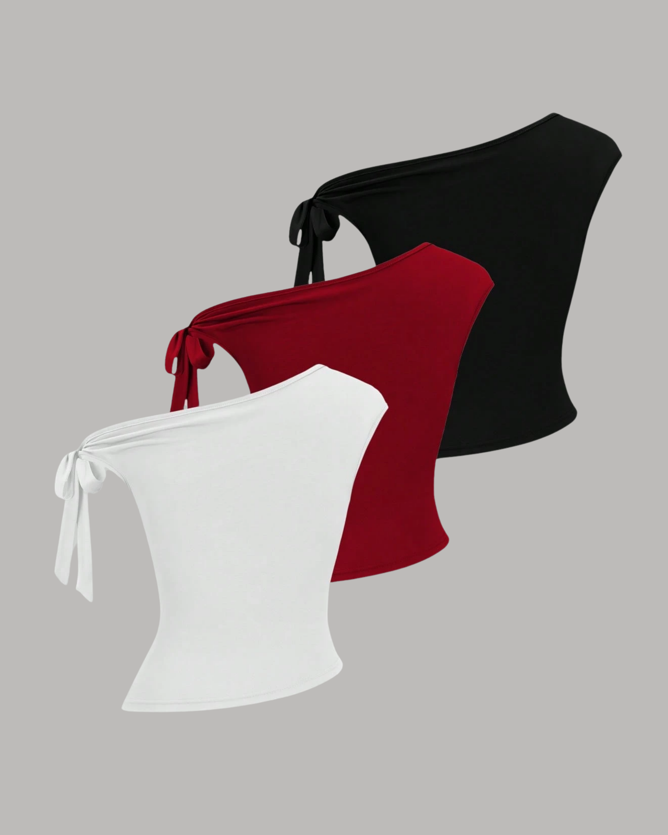 RibbonTie SoftStrap Style Set - Red & White & Black
