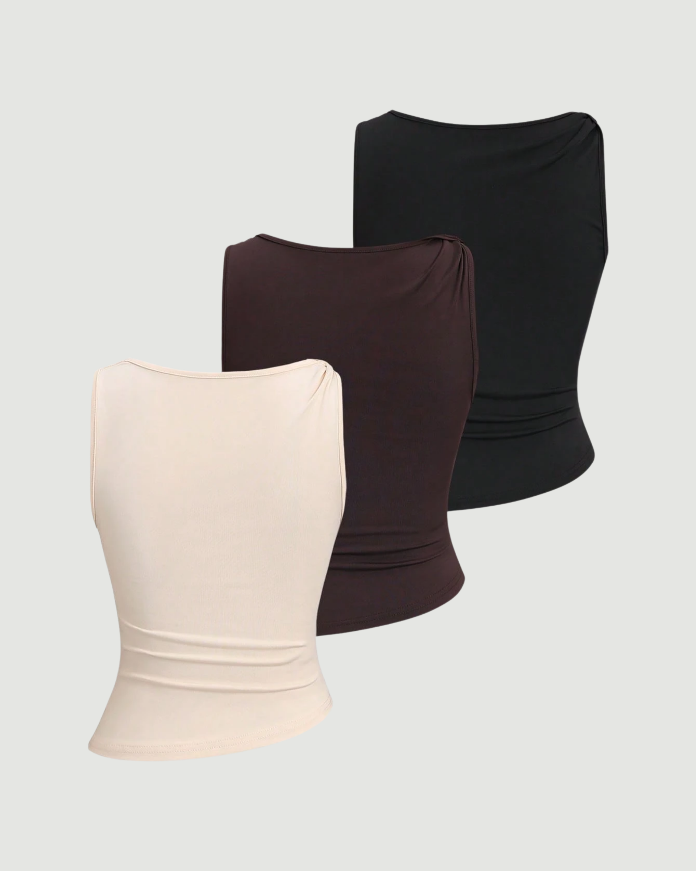 Y2K SoftSculpt Sleeveless Trio - Black & Wine & Cream