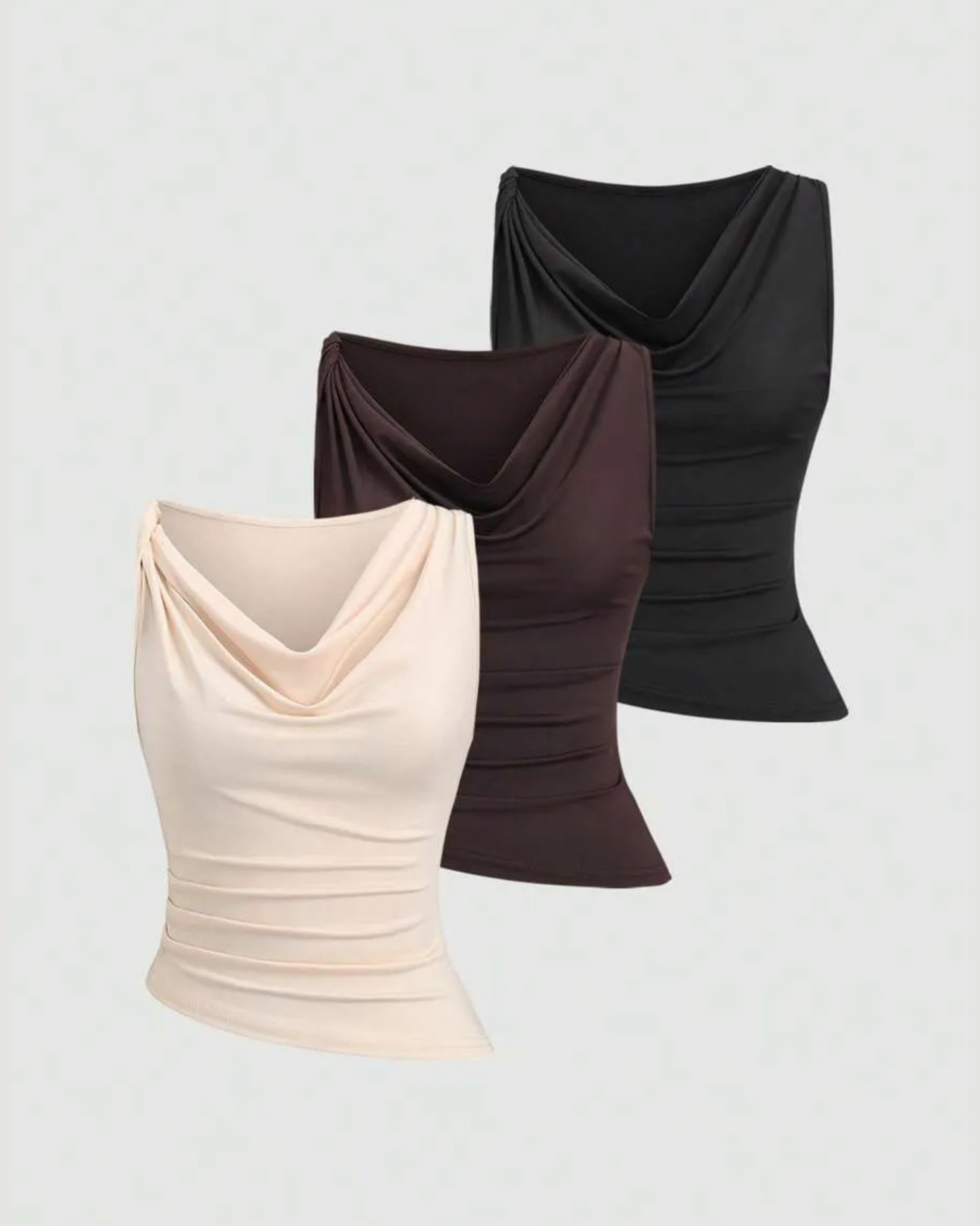 Y2K SoftSculpt Sleeveless Trio - Black & Wine & Cream