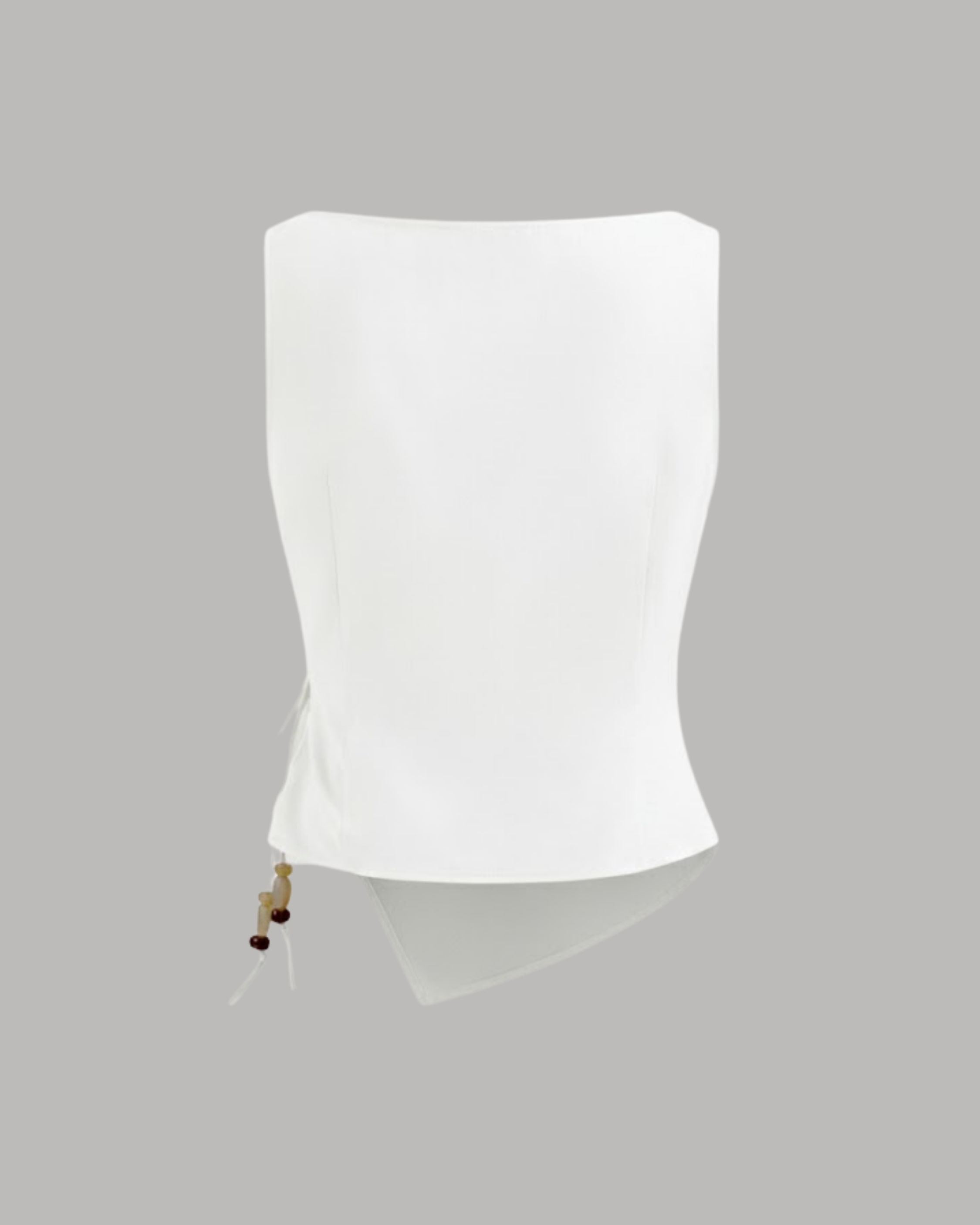 LinenWave Knot-Front Weekend Top-White