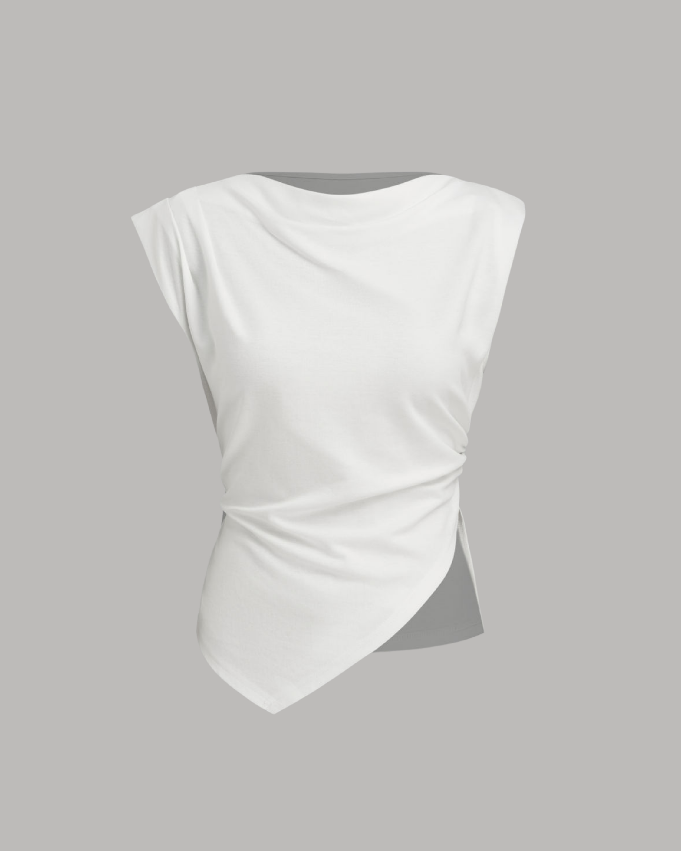 DrapeLine Elegant Fall Top - White