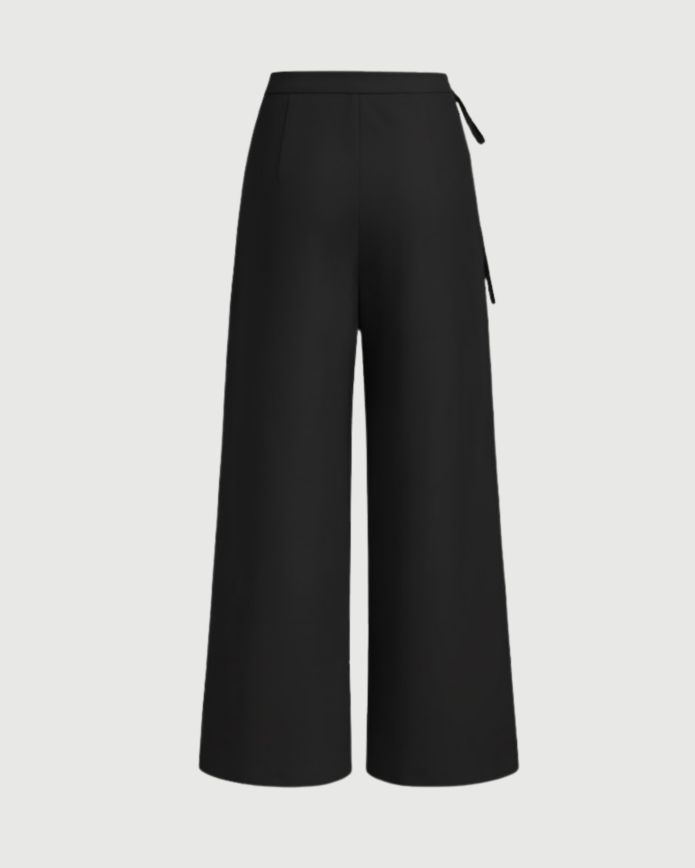 Tie-Side Pleated Trousers-Black