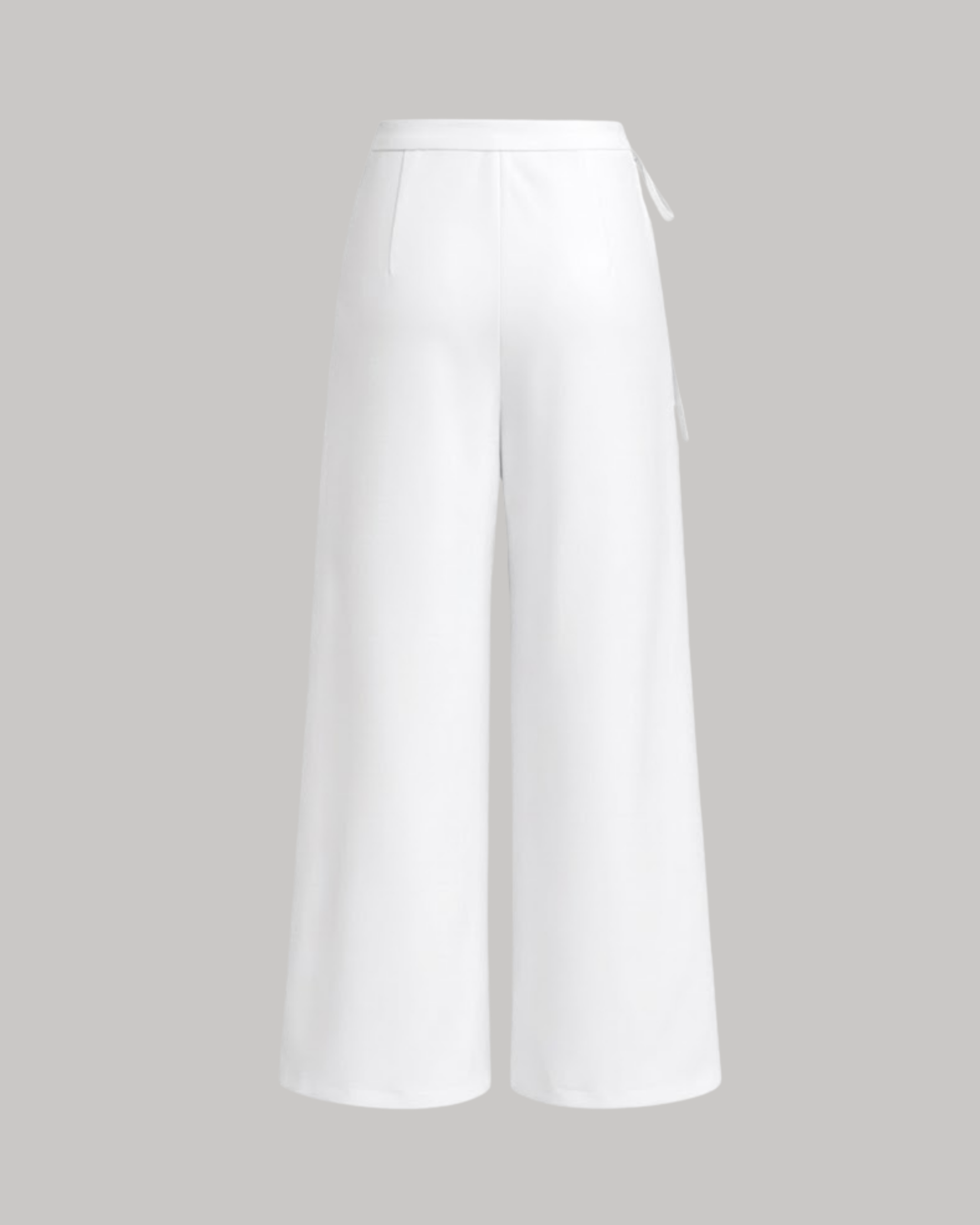 Tie-Side Pleated Trousers- White
