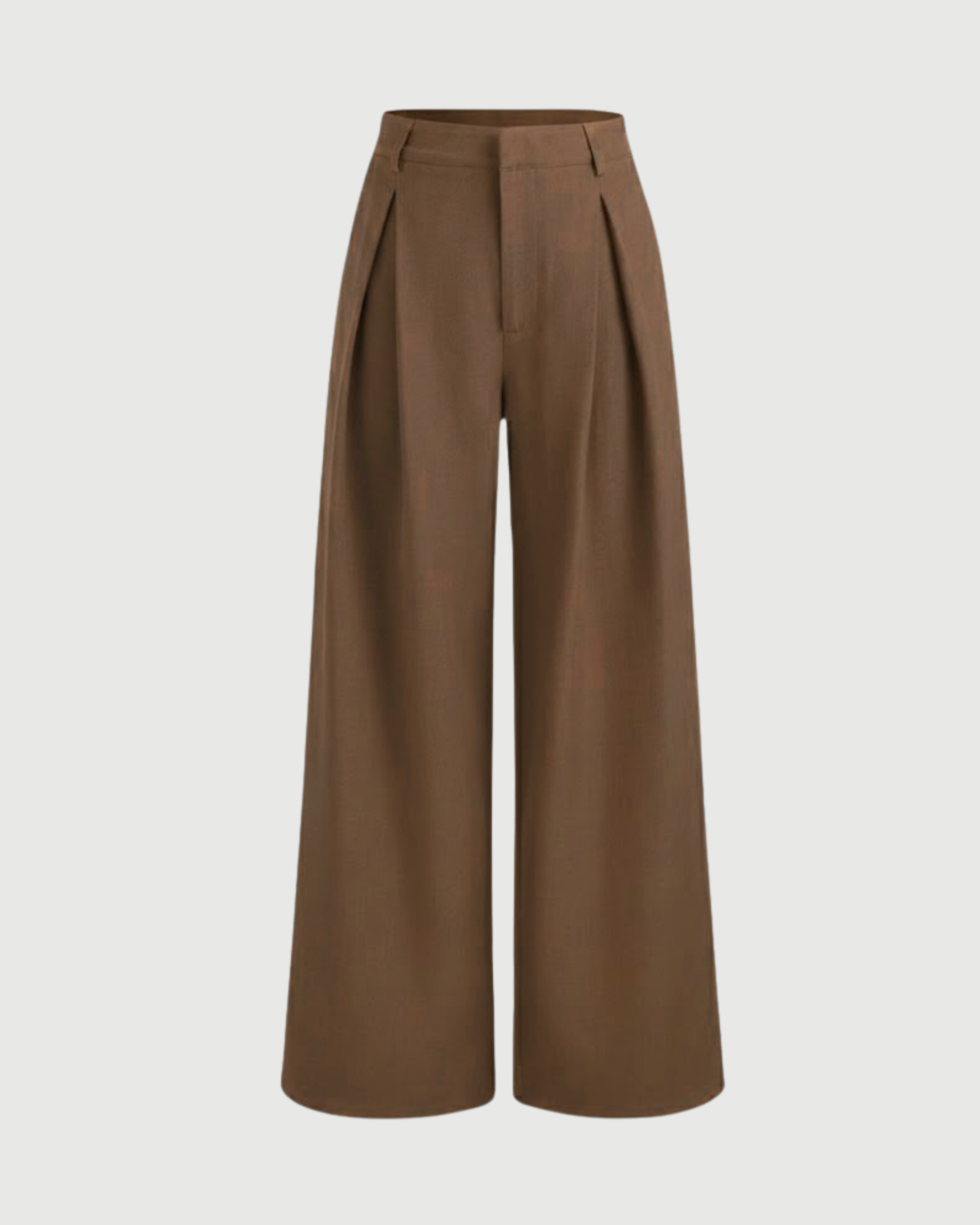 Modern Utility Straight Leg Trousers-Brown