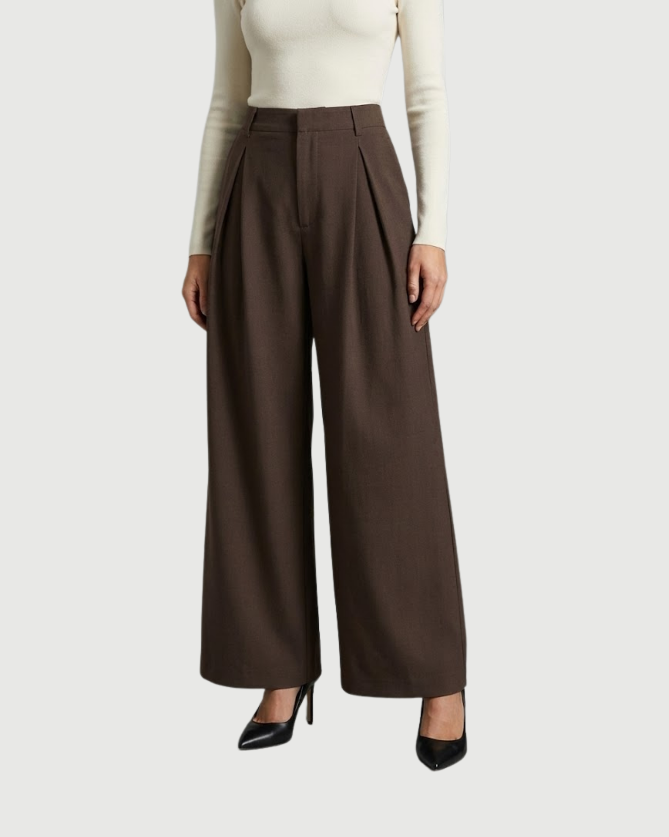Modern Utility Straight Leg Trousers-Coffee