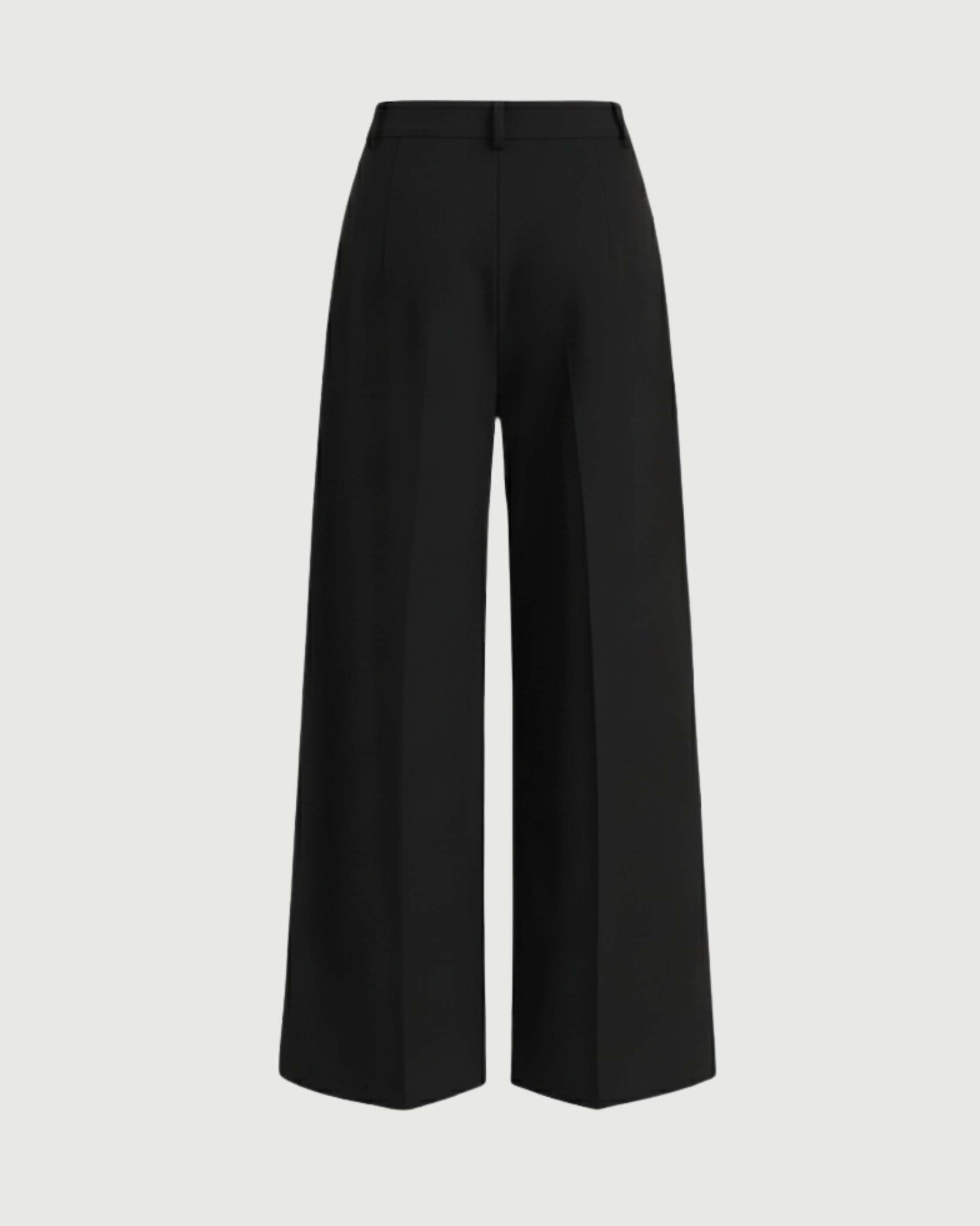Sleek Pleated Straight Leg Pants- Black