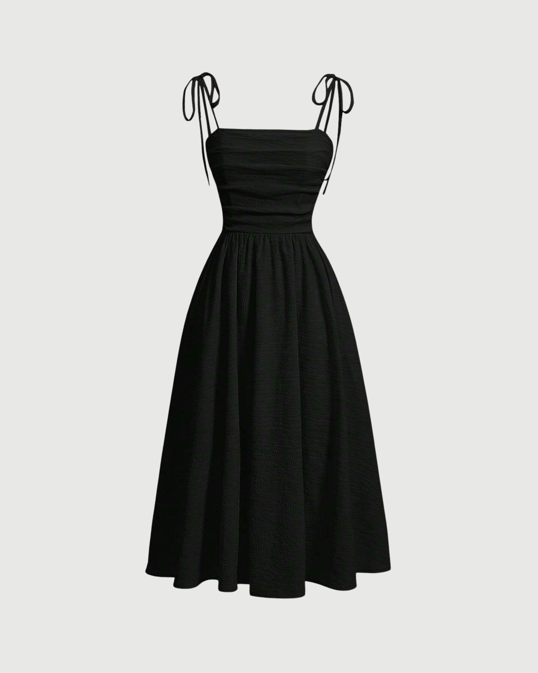 Women's Solid Cami Vacation Dress-Black