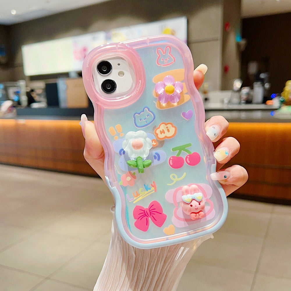 Ezlia 3D Fancy Bear Toy PC (Hard) | TPU (Soft) Printed iPhone 16 Plus Cover with Stand