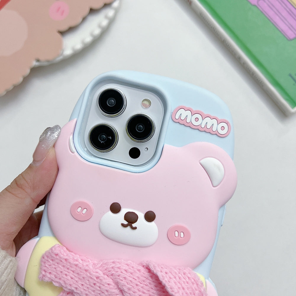 Ezlia 3D Silicone Bear Soft iPhone 14 Case