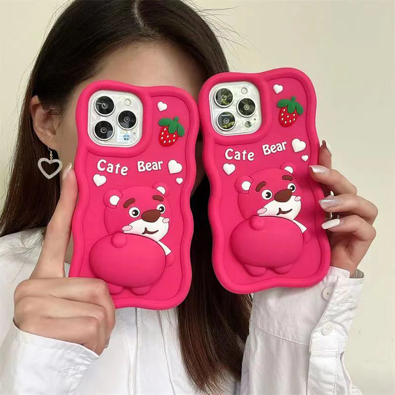 Ezlia Cute Bear Soft Silicon Cartoon IPhone 13 Cases