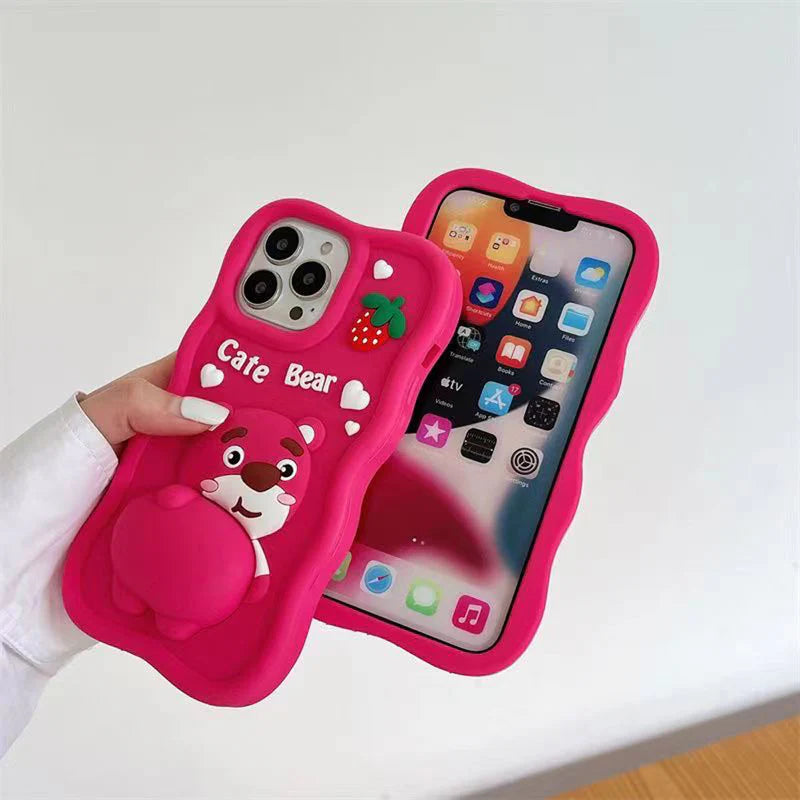 Ezlia Cute Bear Soft Silicon Cartoon IPhone 15 Pro Max Case