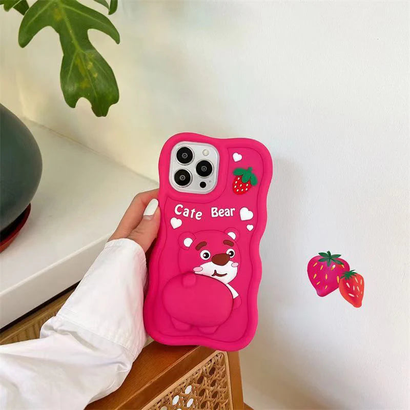 Ezlia Cute Bear Soft Silicon Cartoon IPhone 16 Case