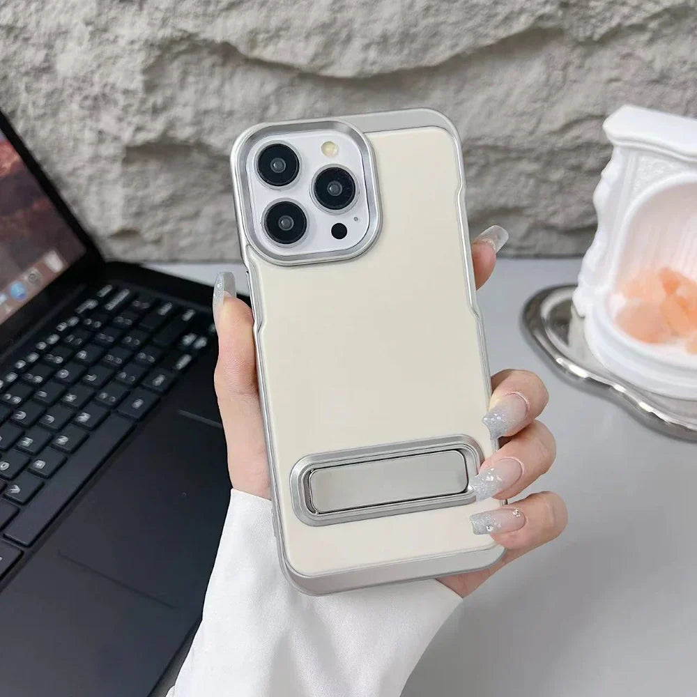 Ezlia Electroplated Metal Kickstand TPU (Soft) iPhone 13 Case