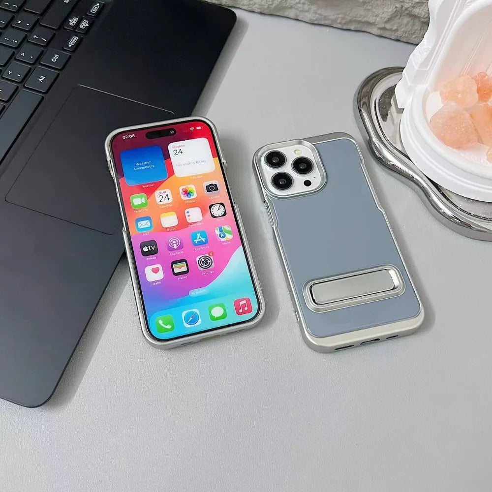 Ezlia Electroplated Metal Kickstand TPU (Soft) iPhone 13 Pro Max Cases