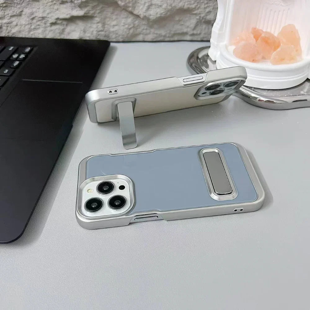 Ezlia Electroplated Metal Kickstand TPU (Soft) iPhone 14 Cases