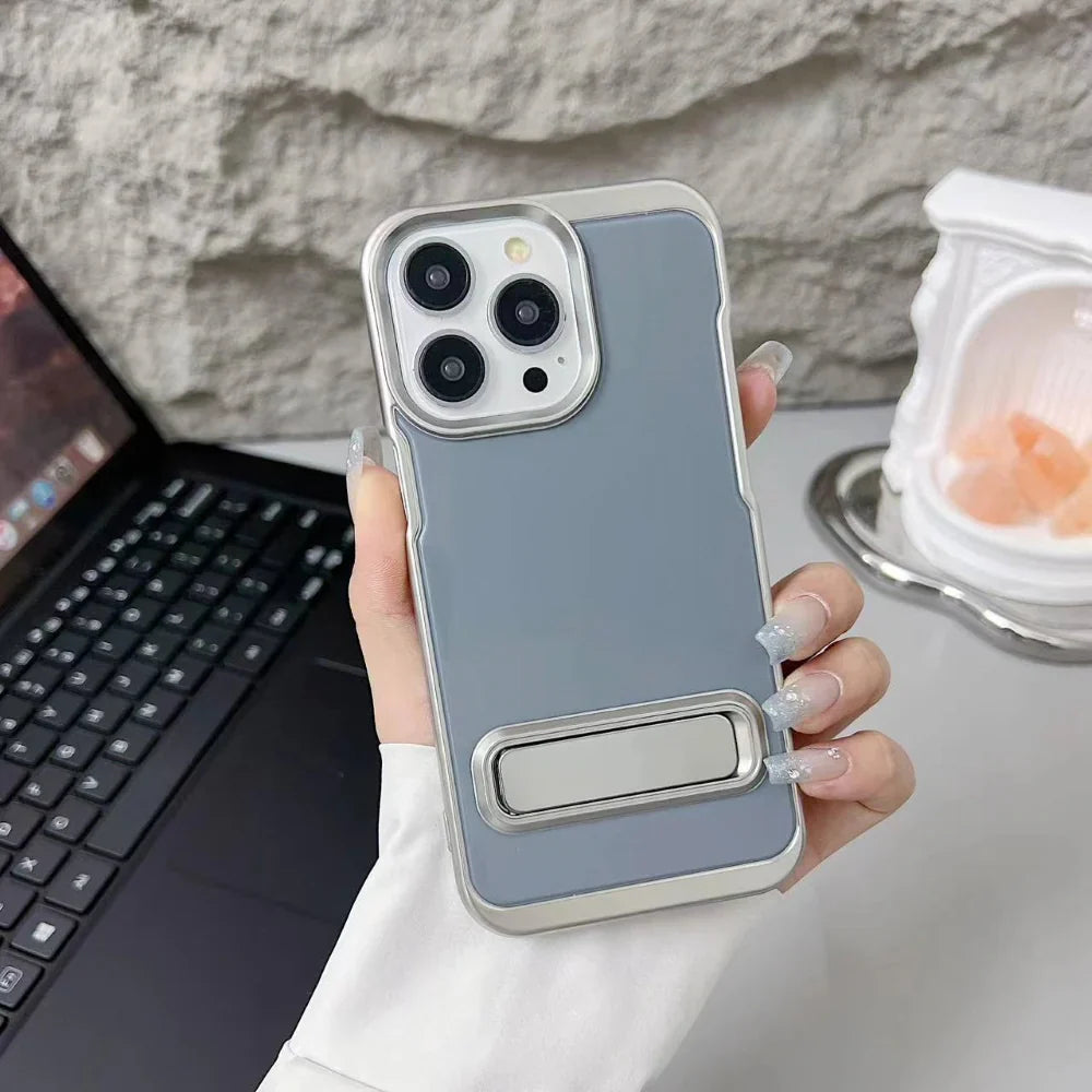 Ezlia Electroplated Metal Kickstand TPU (Soft) iPhone 14 Plus Case