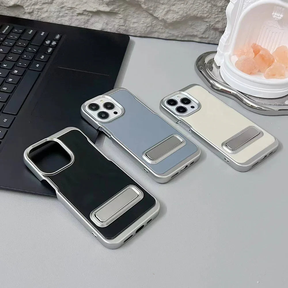 Ezlia Electroplated Metal Kickstand TPU (Soft) iPhone 14 Pro Max Cases