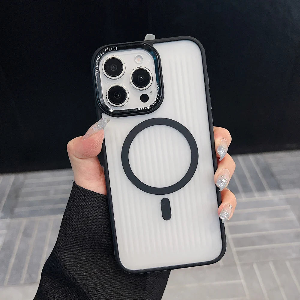 Ezlia Metal Lens Frame Magnetic Wireless PC (Hard) iPhone 14 Pro Max Case