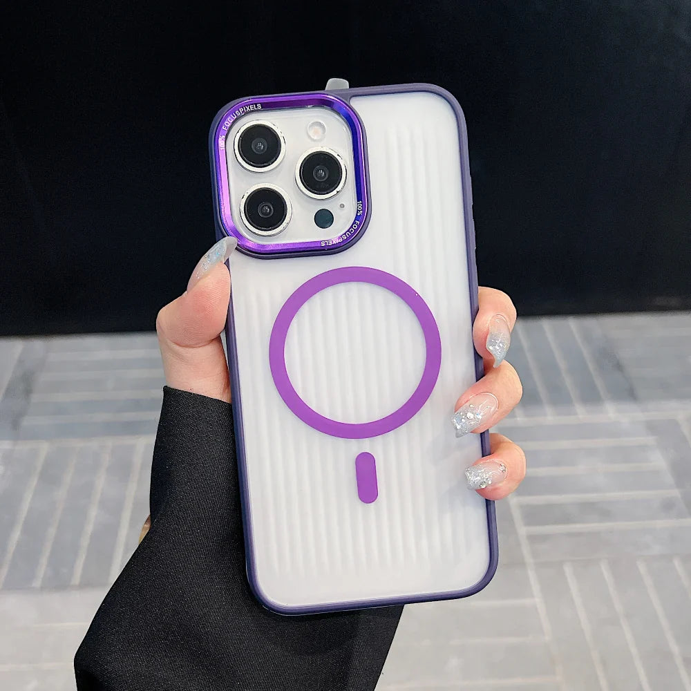 Ezlia Metal Lens Frame Magnetic Wireless PC (Hard) iPhone 16 Pro Max Case