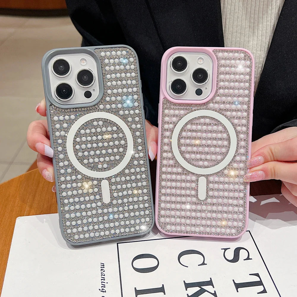 Ezlia Shining Star and Pearl Diamond Magsafe iPhone 14 Pro Max Cases