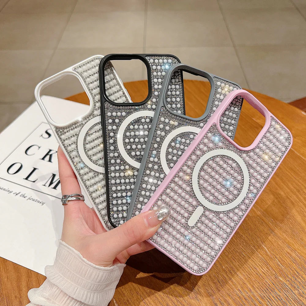 Ezlia Shining Star and Pearl Diamond Magsafe iPhone 15 Cases