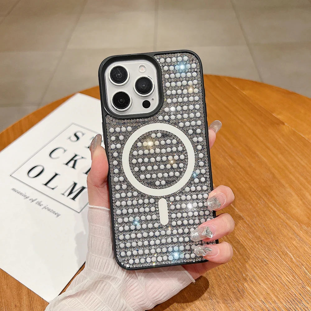 Ezlia Shining Star and Pearl Diamond Magsafe iPhone 15 Pro Max Cases