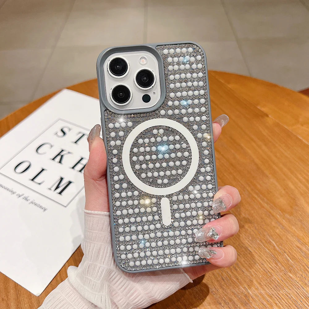 Ezlia Shining Star and Pearl Diamond Magsafe iPhone 16 Pro Max Case