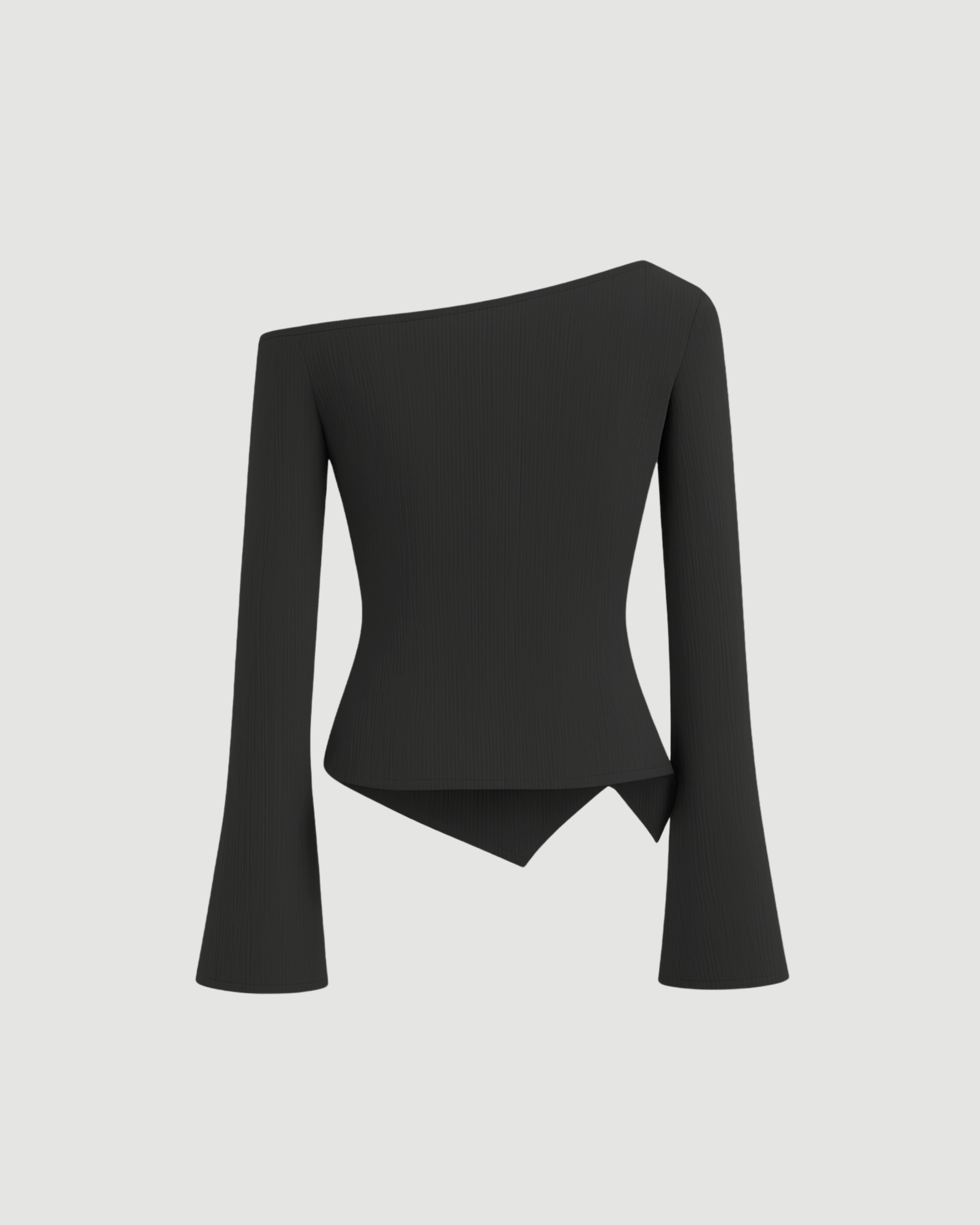 One Shoulder Top – Black