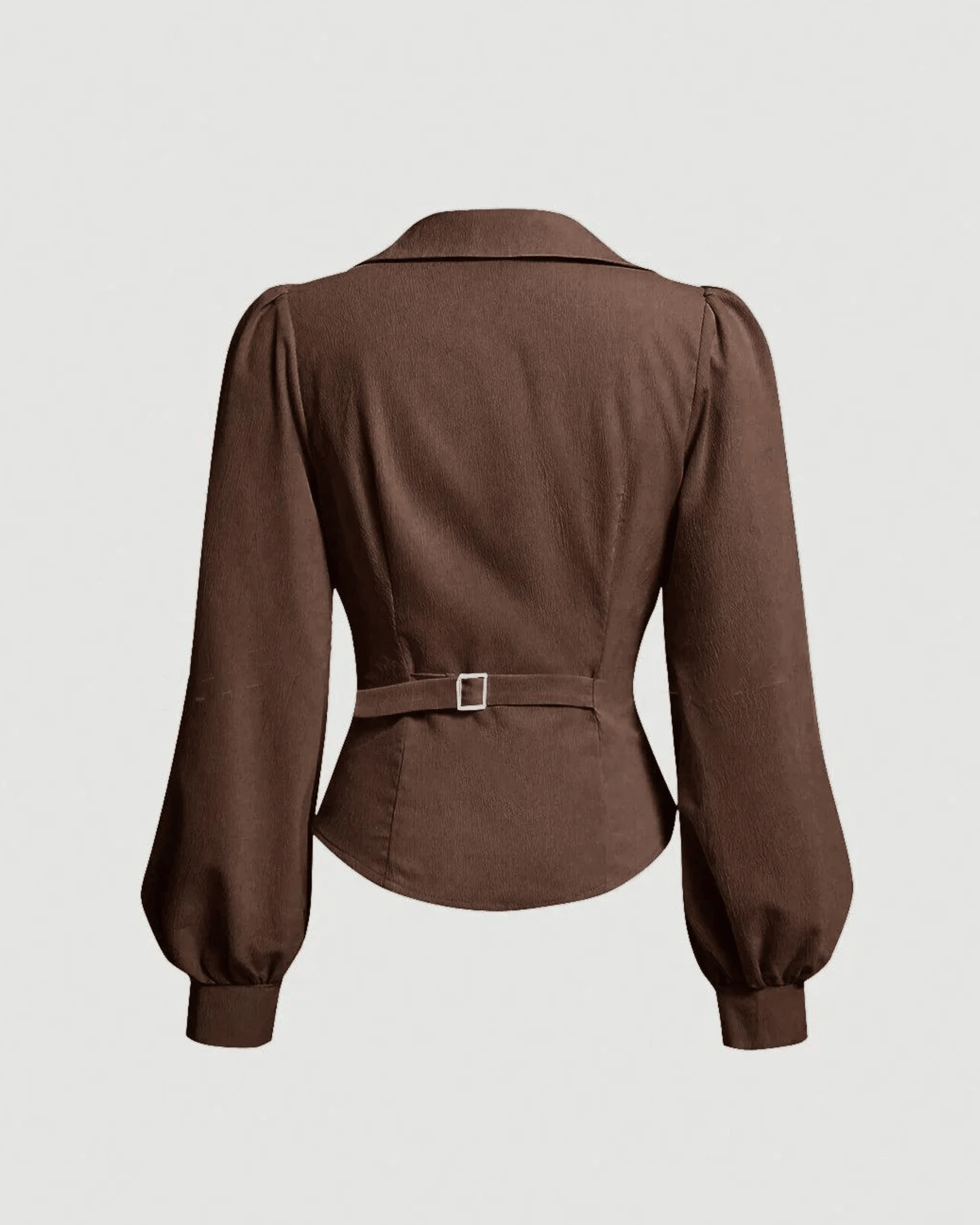 Brown V-Neck Bubble Wrap Top