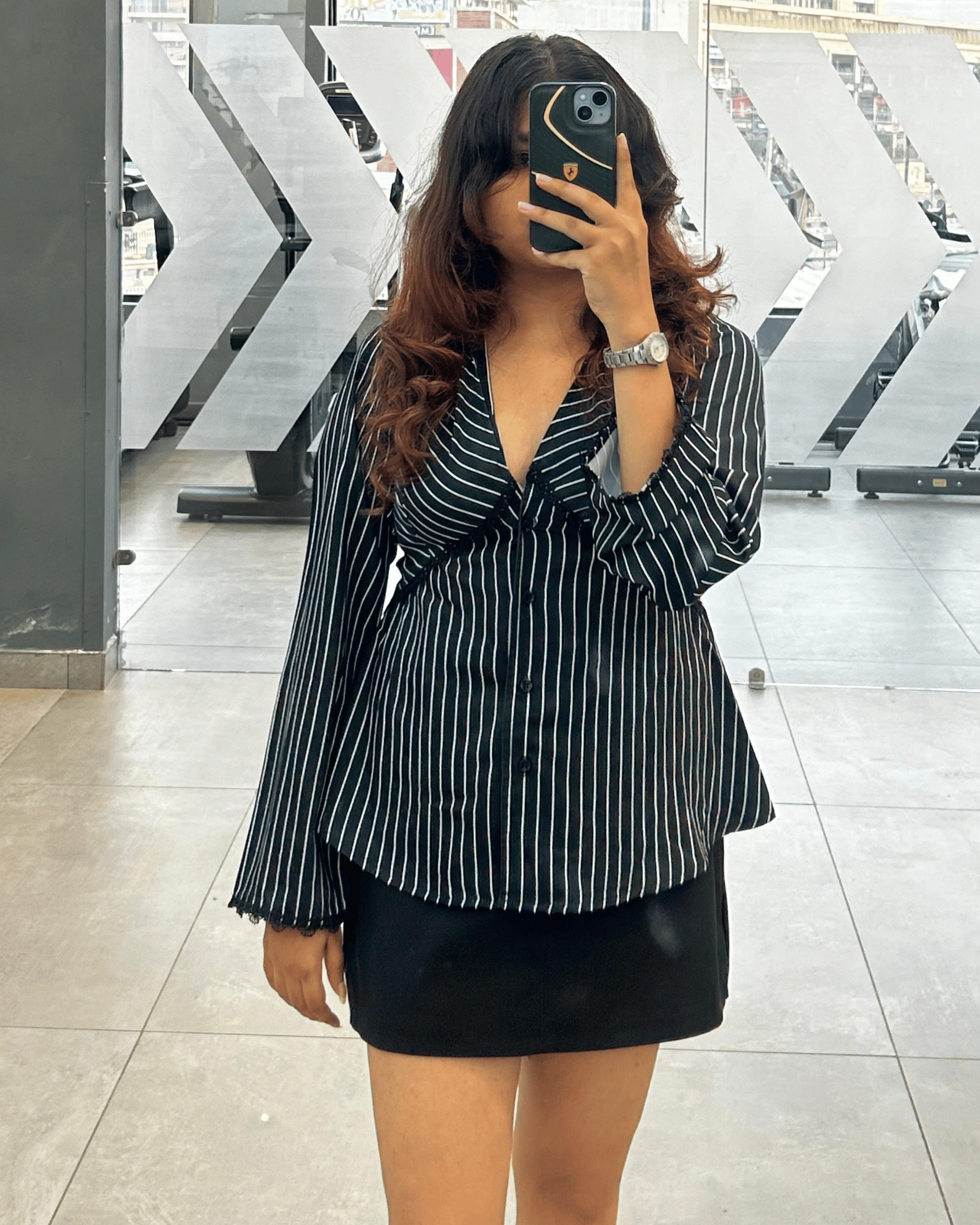 Striped Lace Button Shirt