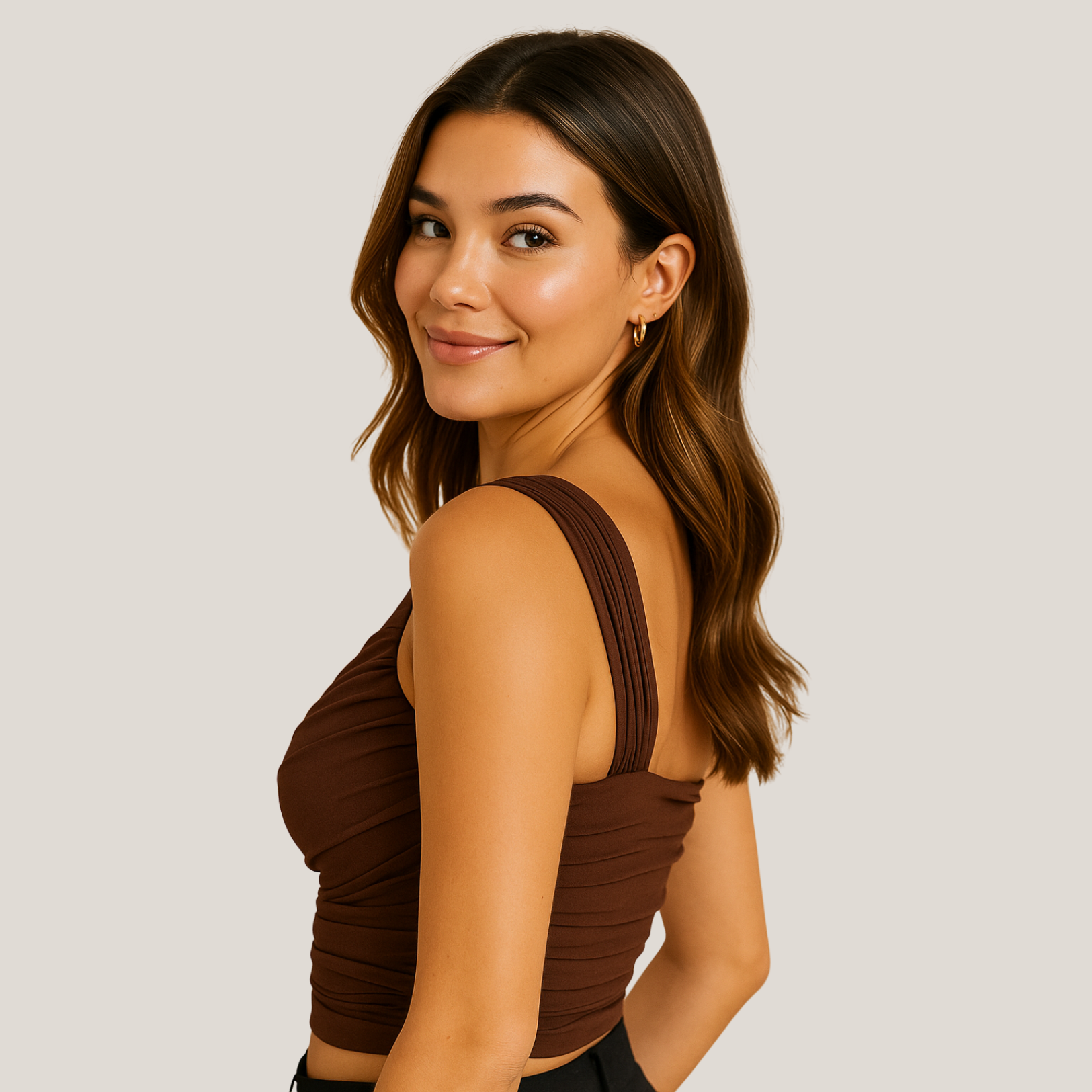 One-Shoulder Ruched Crop Top
