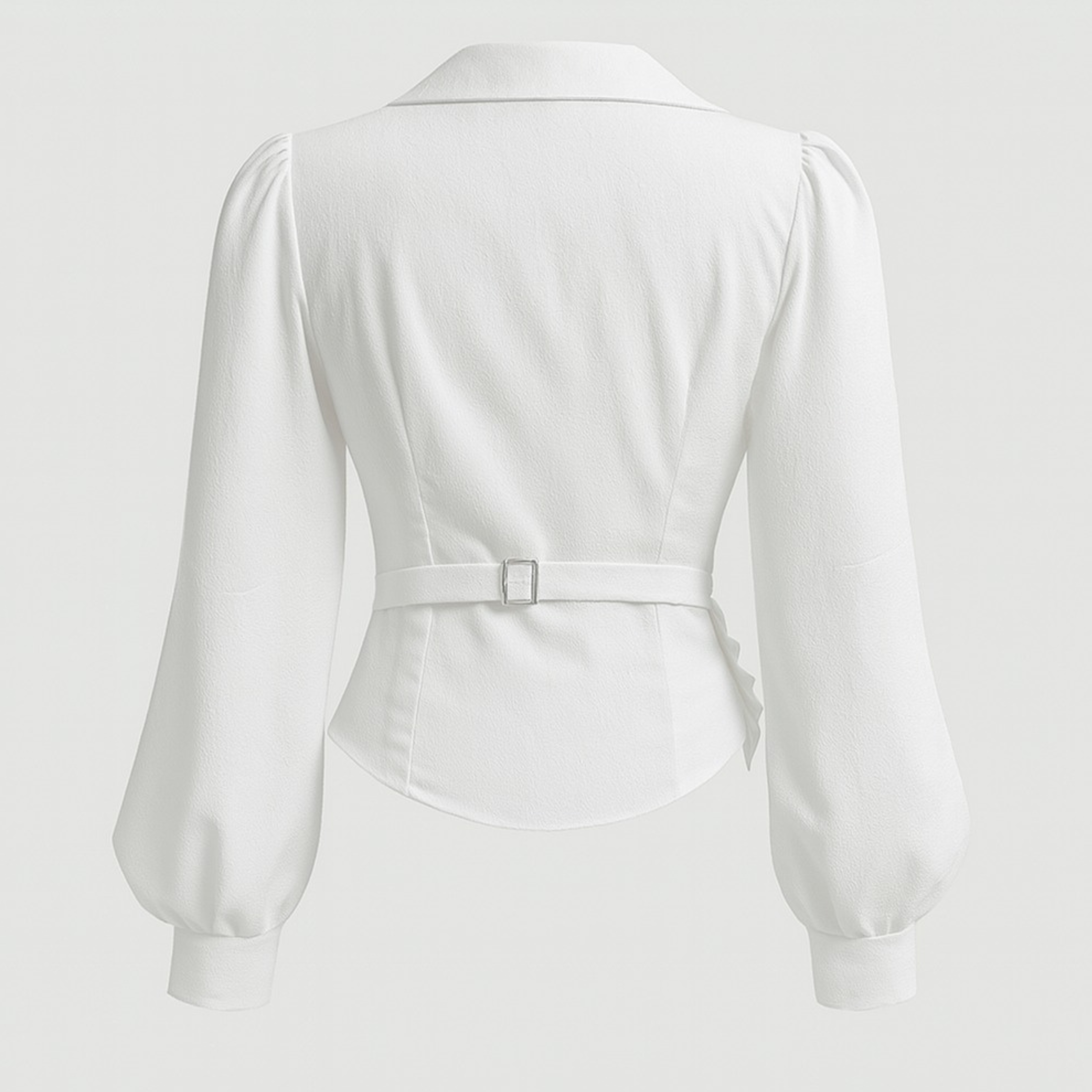 White Shirt with Puff Sleeves & Collar