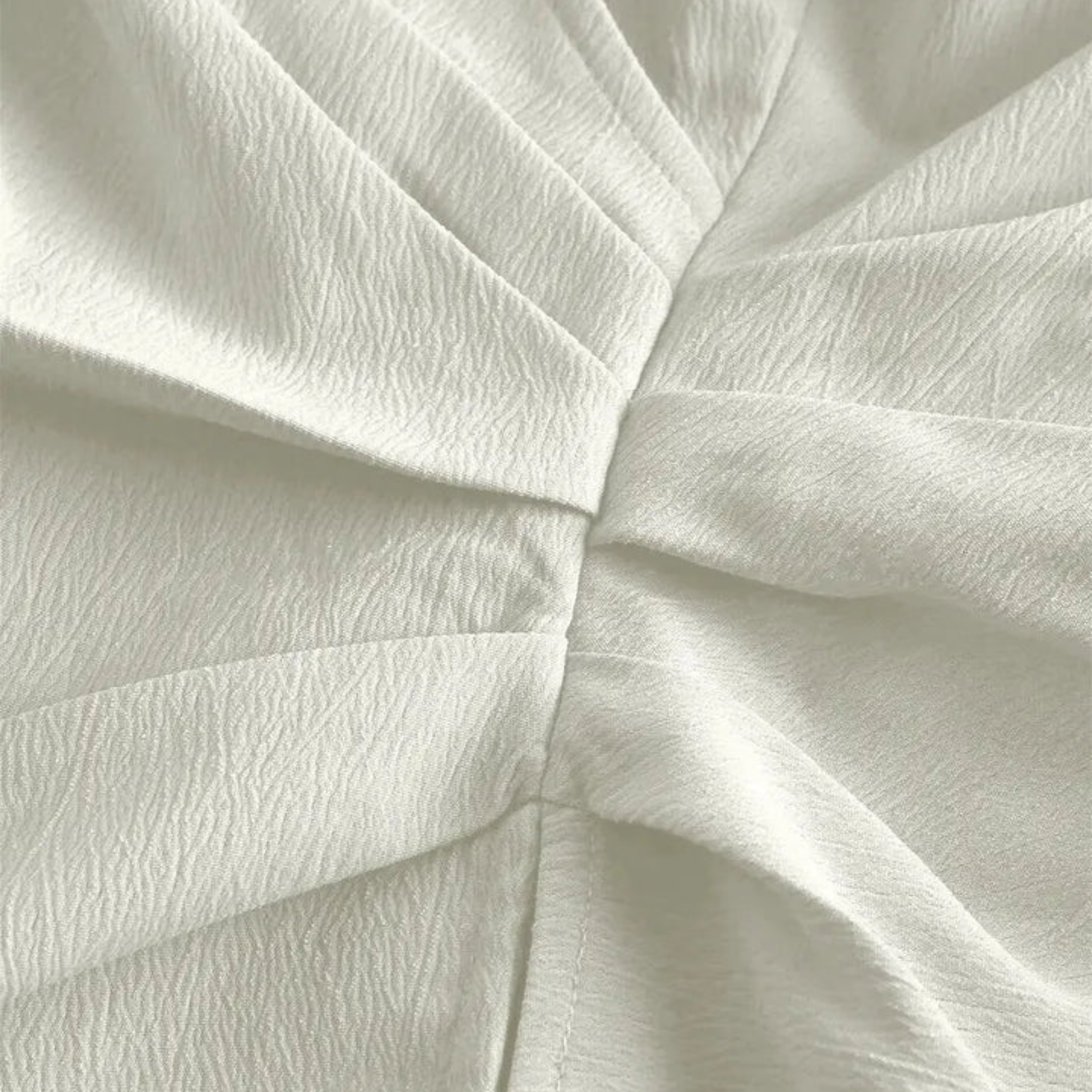 White V-Neck Bubble Wrap Top