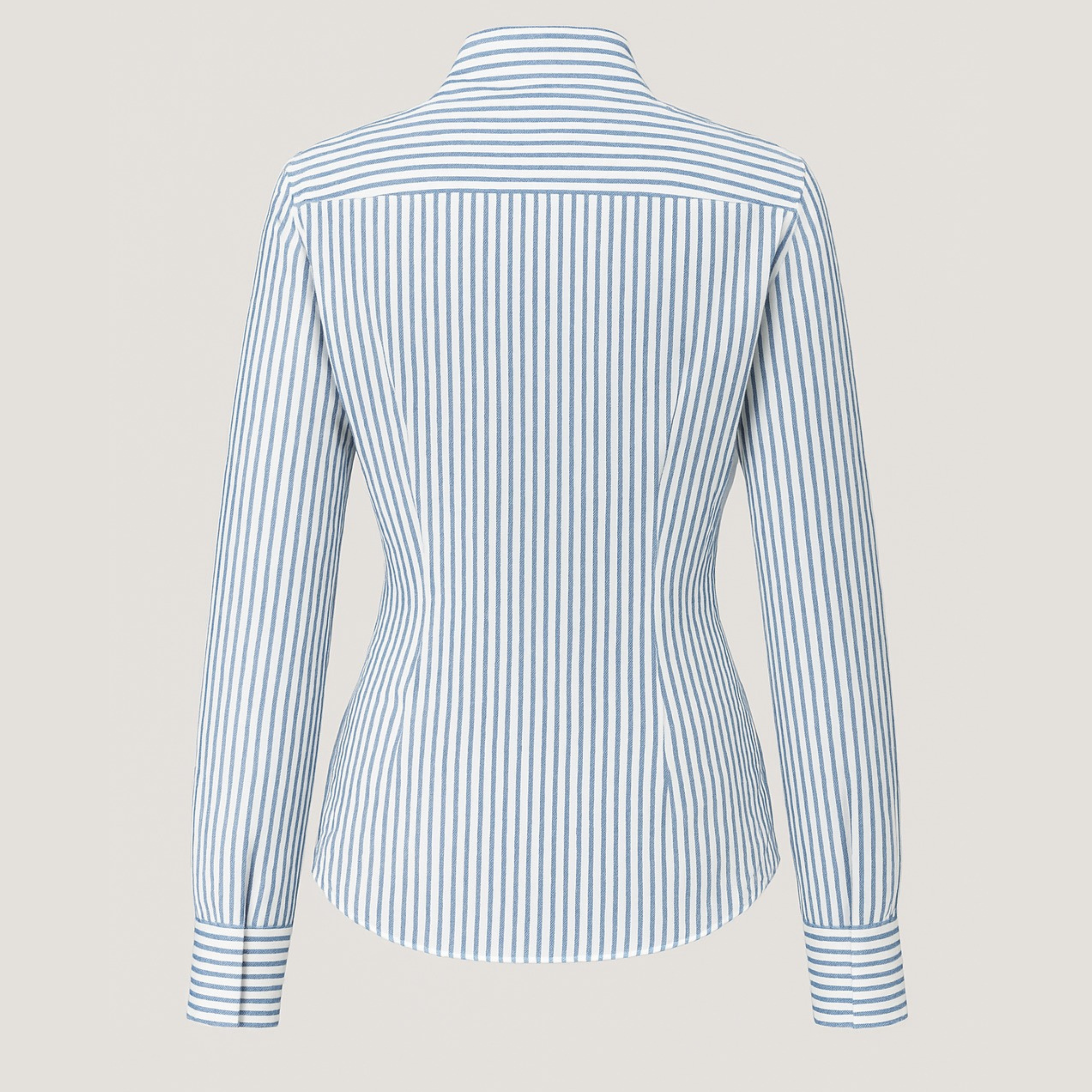 Soft Blue Striped Slim-Fit Shirt