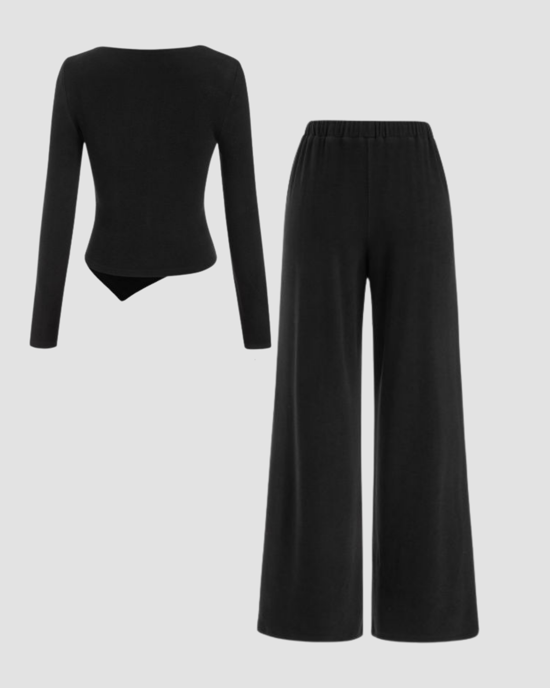 Cotton Blend Ruched Top & Drawstring Trouser Set