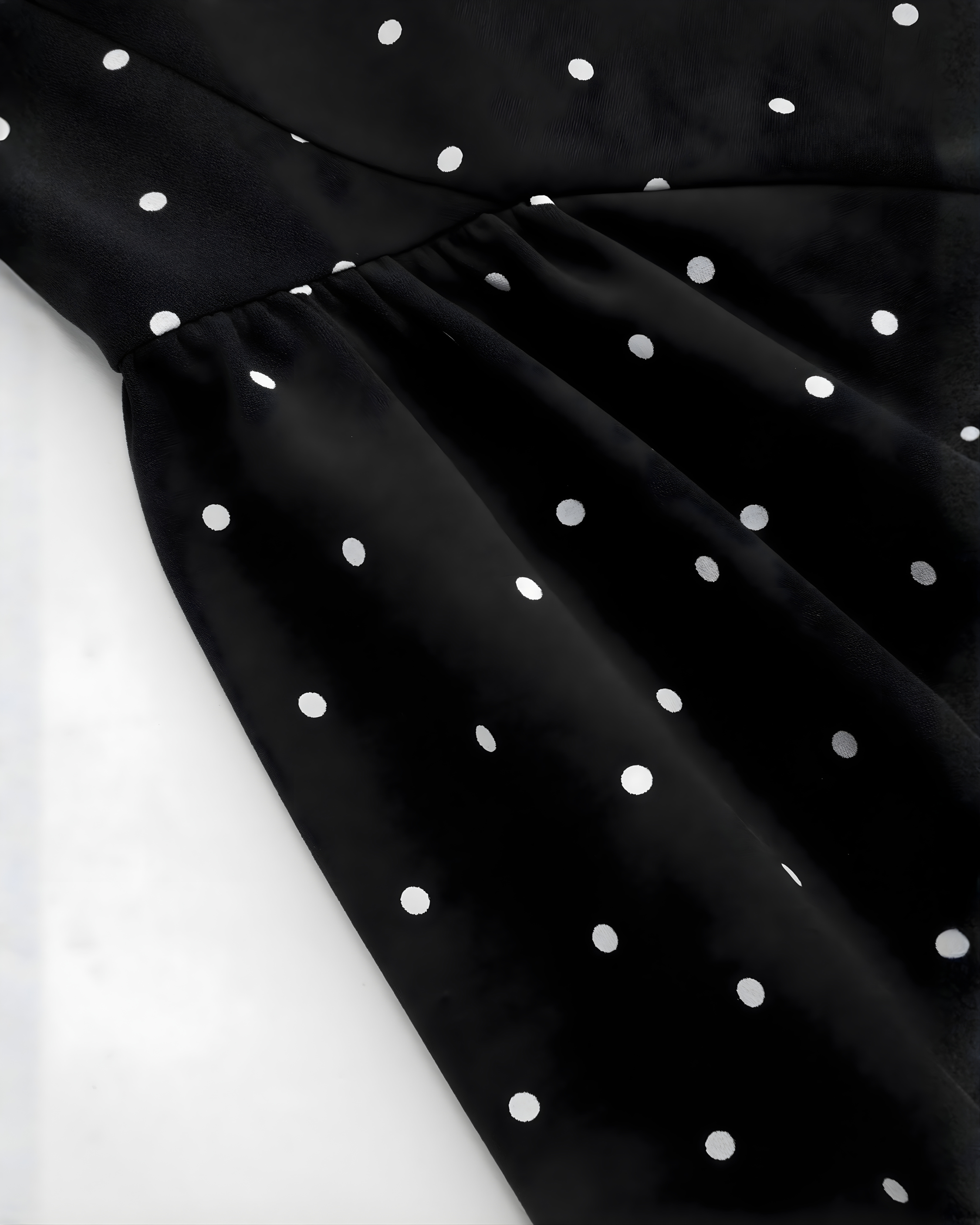 Halter Neckline Polka Dot Backless Ruffle Mini Dress-Black & White